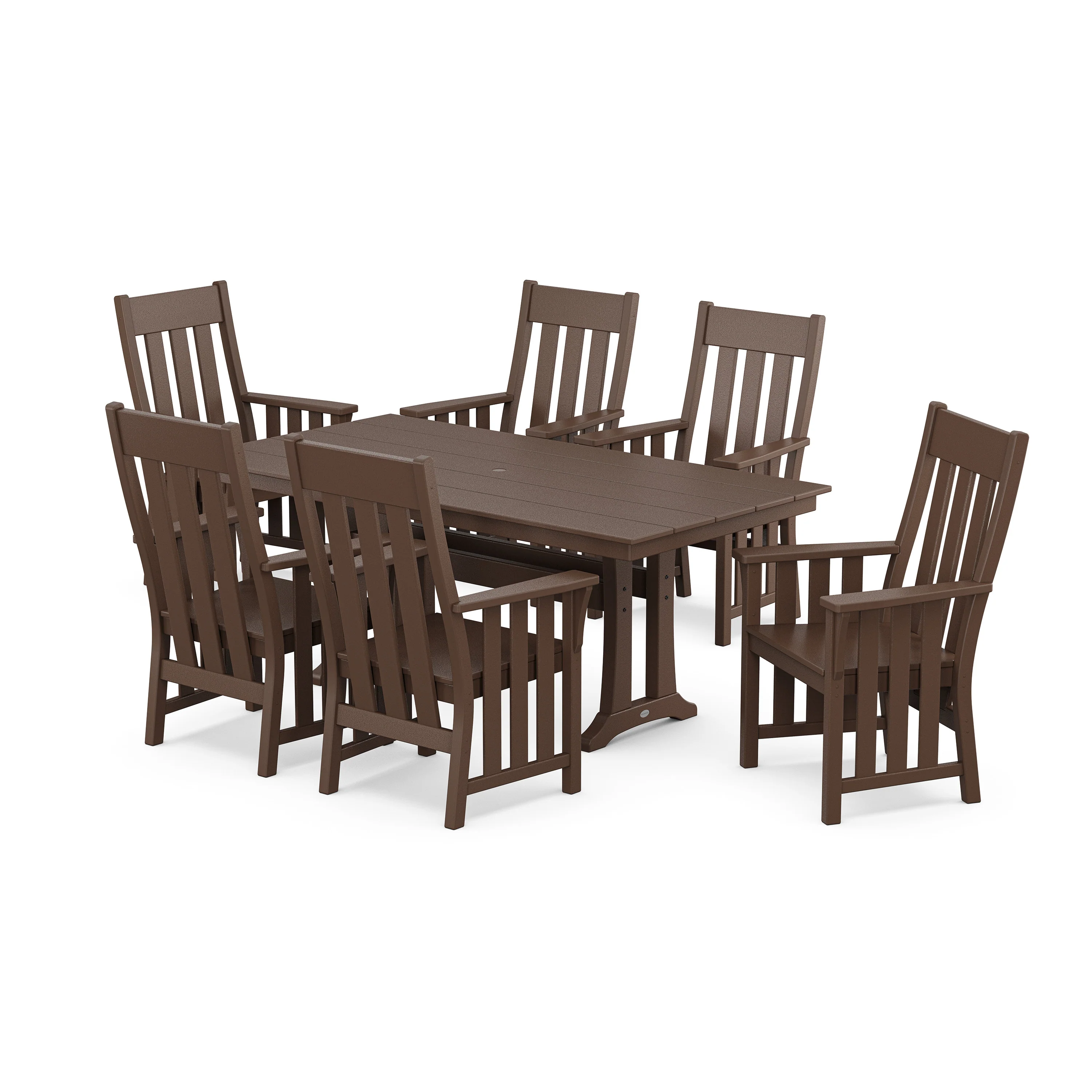 Acadia Arm Chair 7-Piece Farmhouse Dining Set with Trestle Legs - Image 8