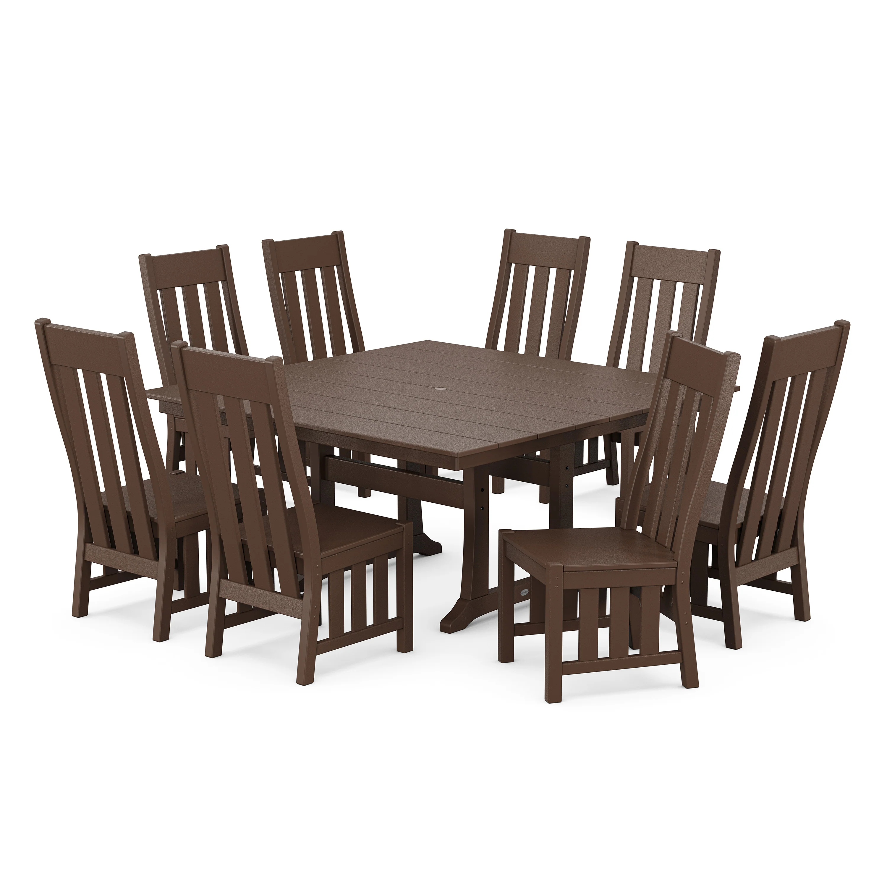 Acadia Side Chair 9-Piece Square Farmhouse Dining Set with Trestle Legs - Image 5
