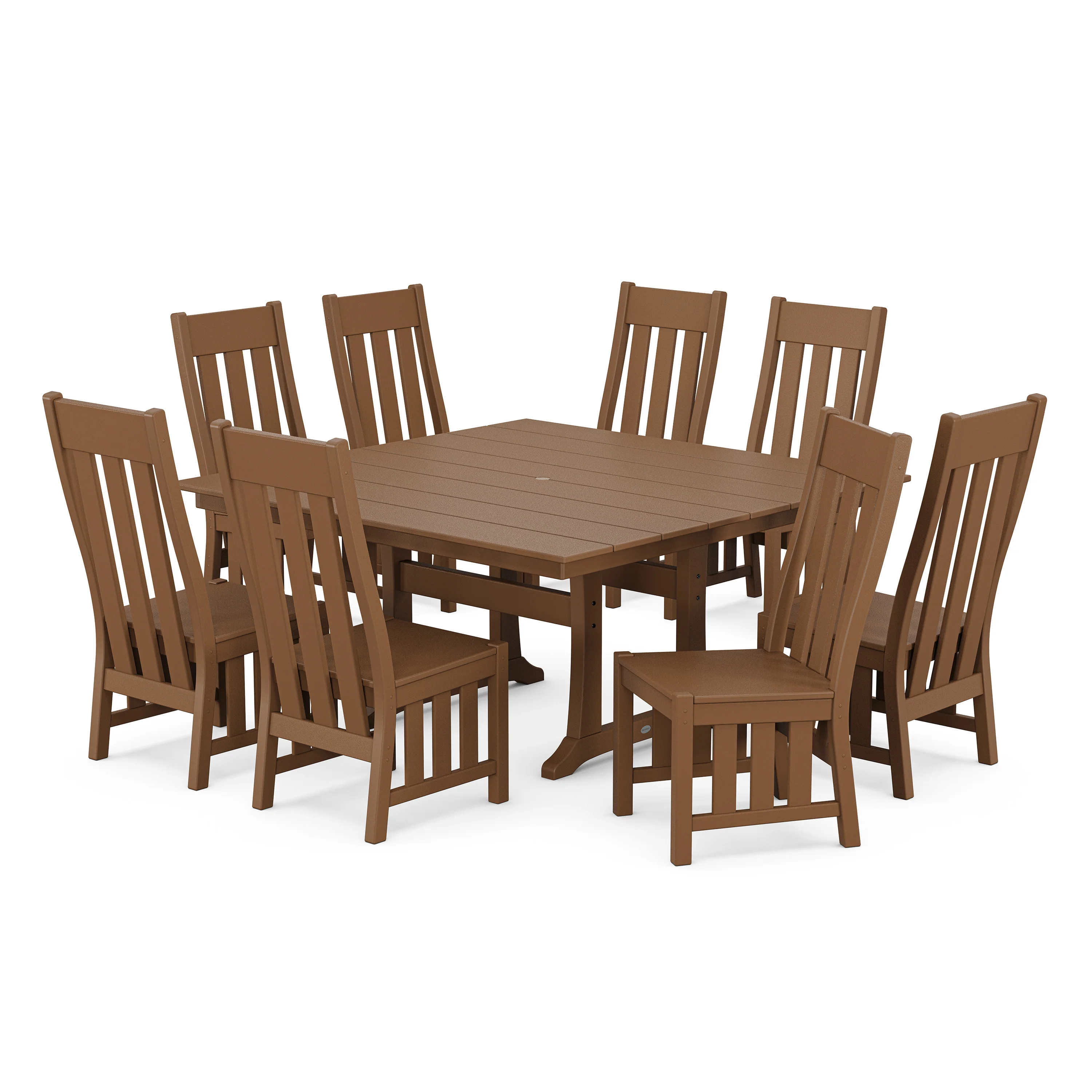 Acadia Side Chair 9-Piece Square Farmhouse Dining Set with Trestle Legs - Image 6