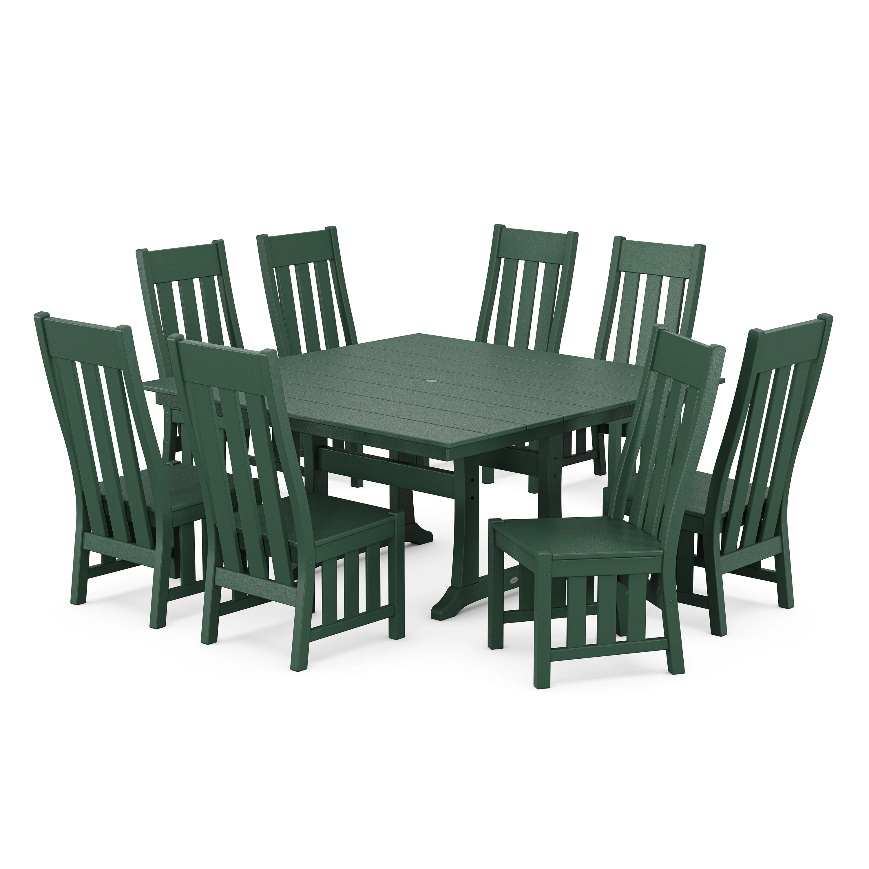 Acadia Side Chair 9-Piece Square Farmhouse Dining Set with Trestle Legs - Image 8