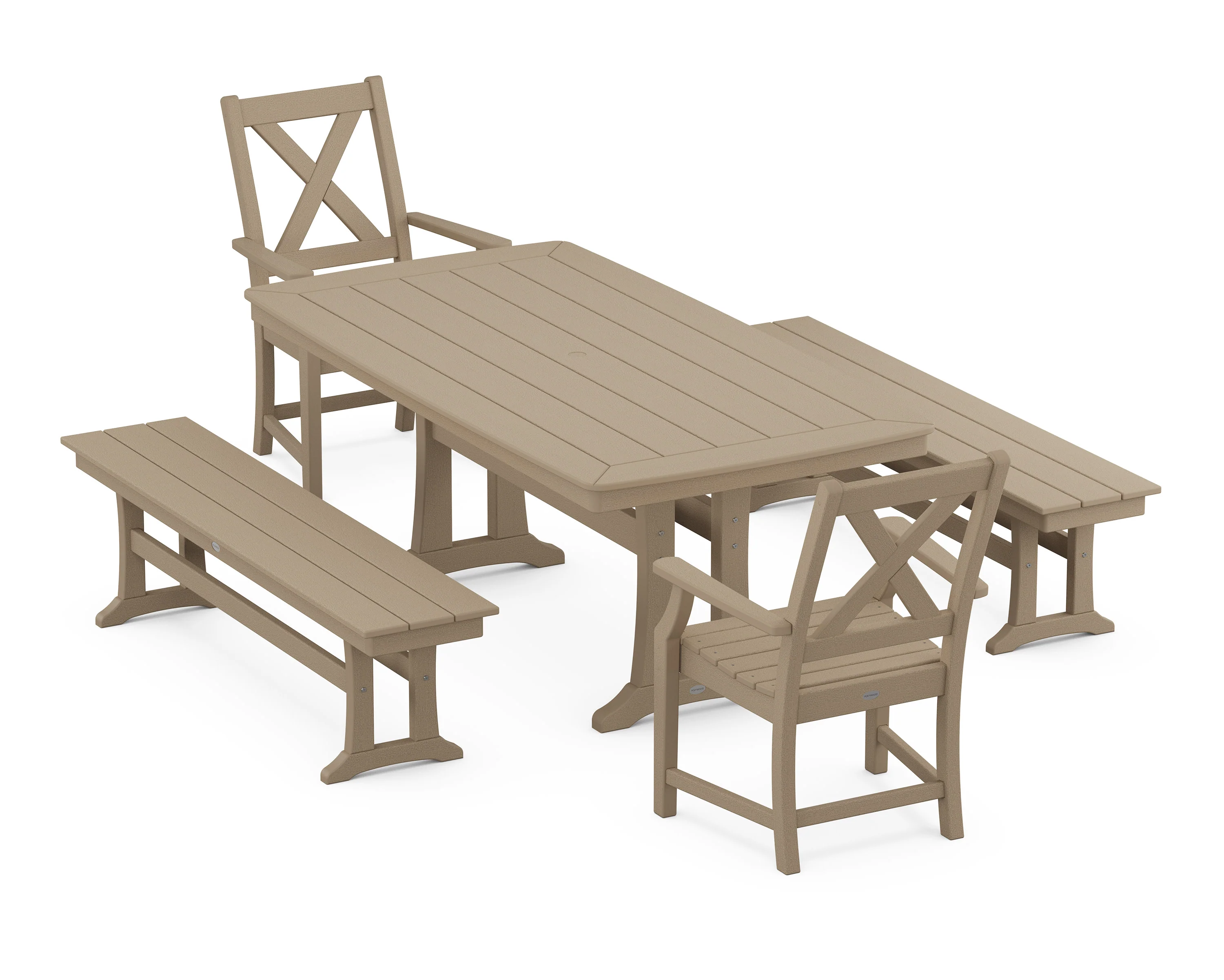 Braxton 5-Piece Dining Set with Trestle Legs - Image 4