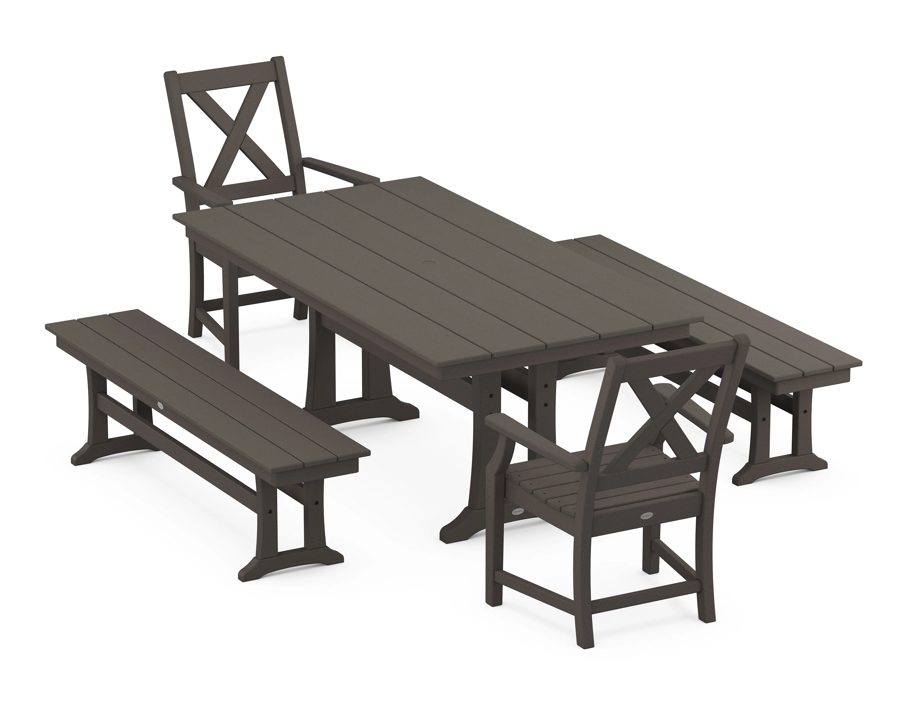 Braxton 5-Piece Farmhouse Dining Set With Trestle Legs - Image 11