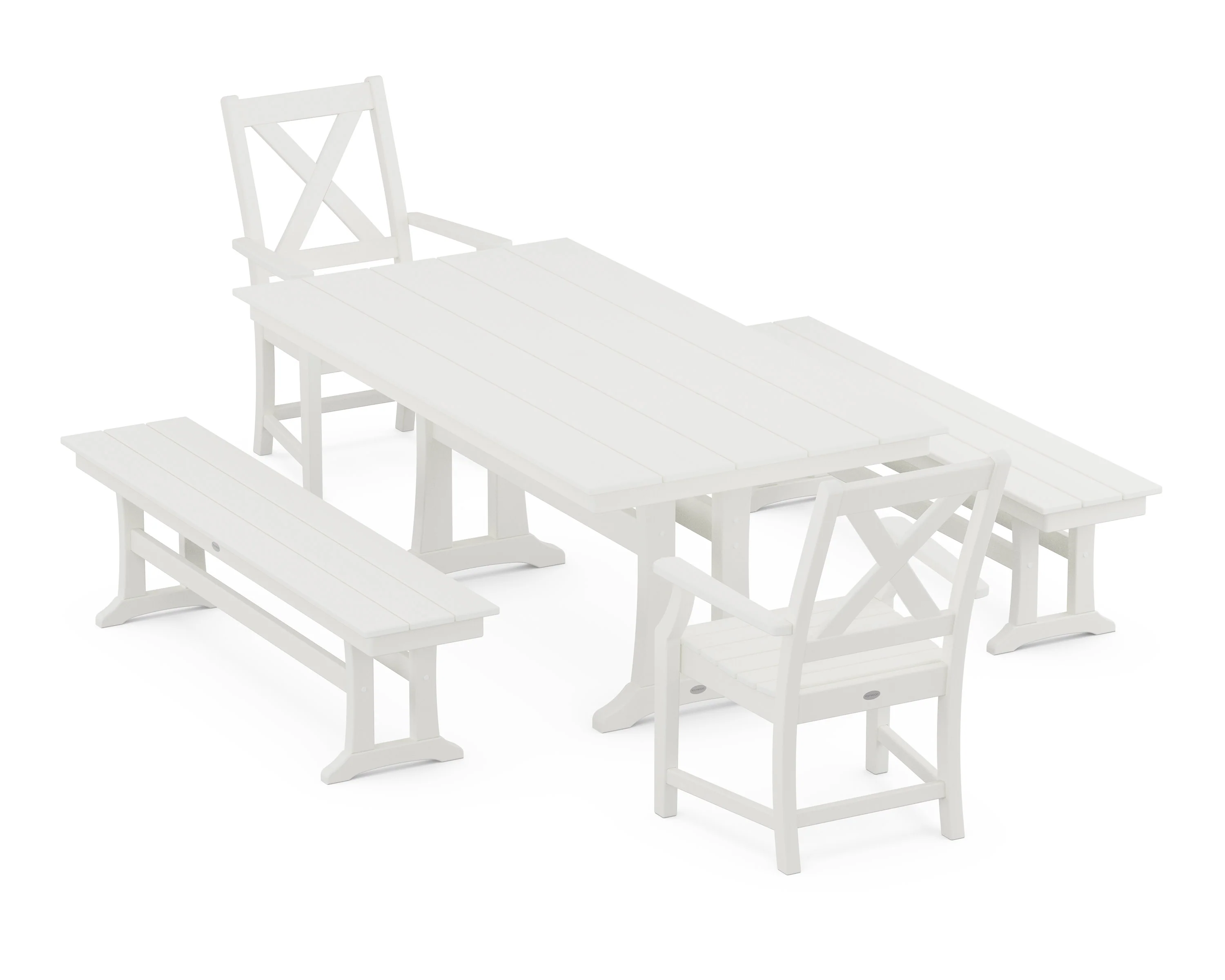 Braxton 5-Piece Farmhouse Dining Set With Trestle Legs - Image 12