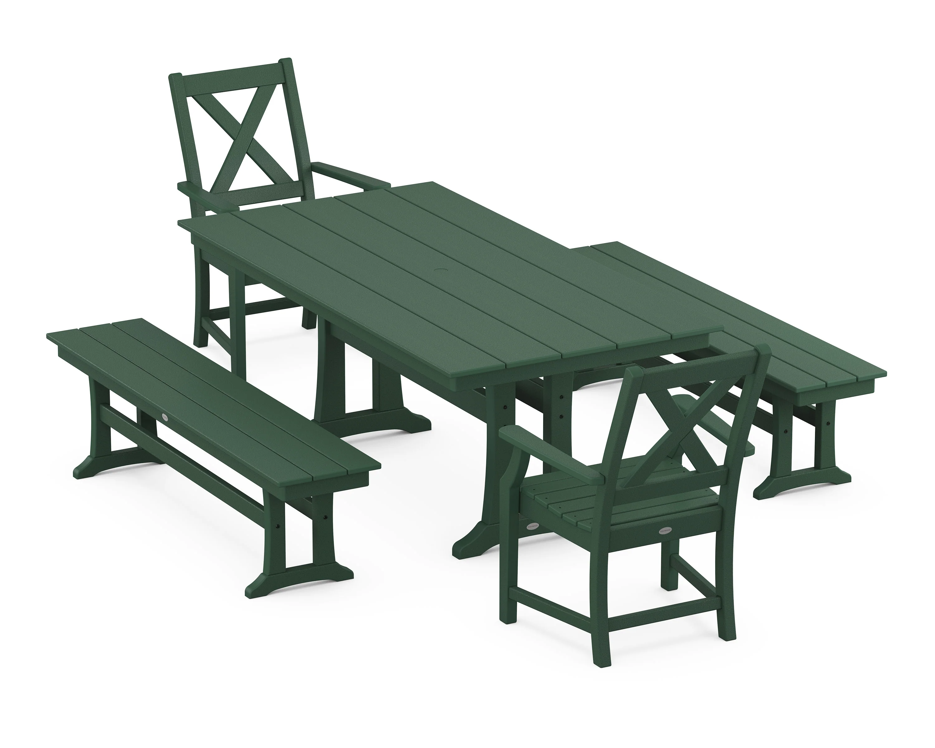Braxton 5-Piece Farmhouse Dining Set With Trestle Legs - Image 5
