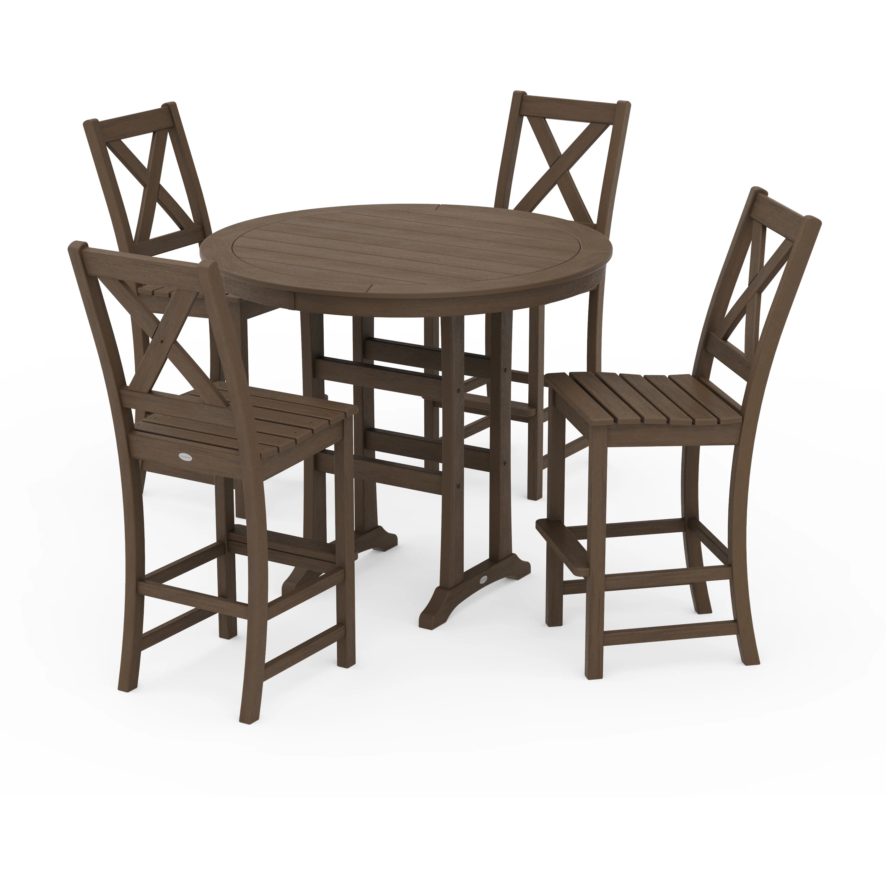 Braxton 5-Piece Nautical Trestle Arm Chair Bar Set - Image 14