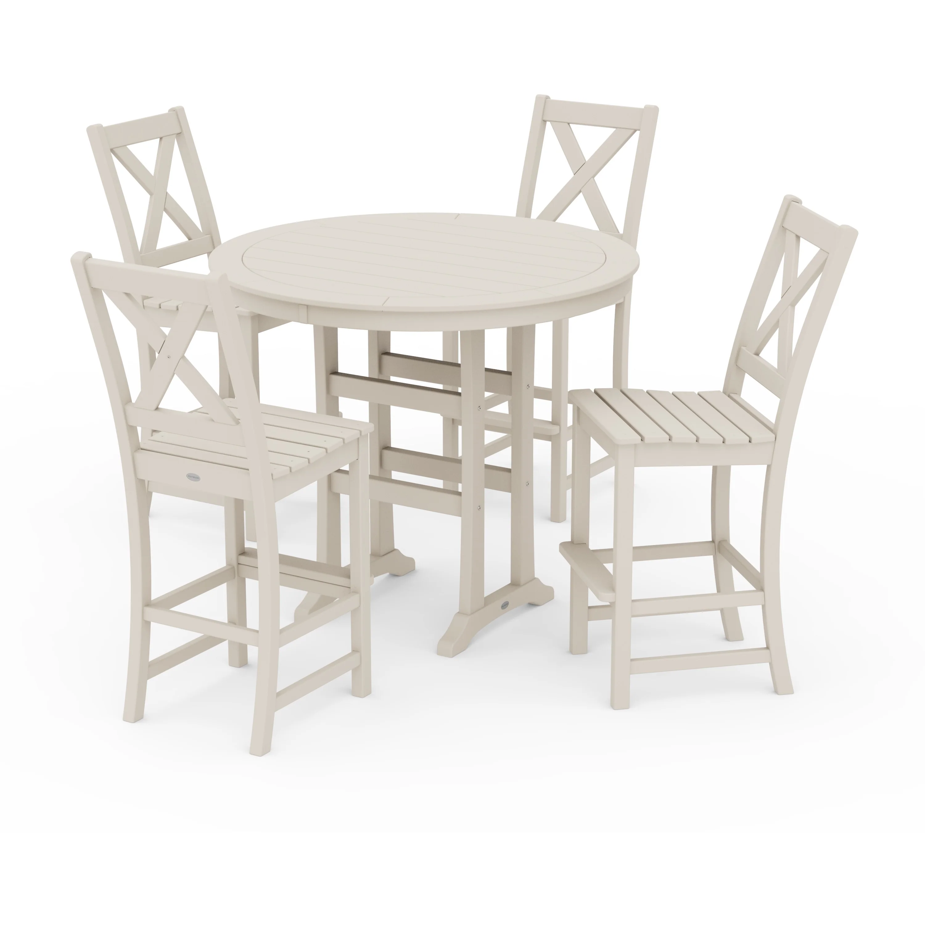 Braxton 5-Piece Nautical Trestle Arm Chair Bar Set - Image 5