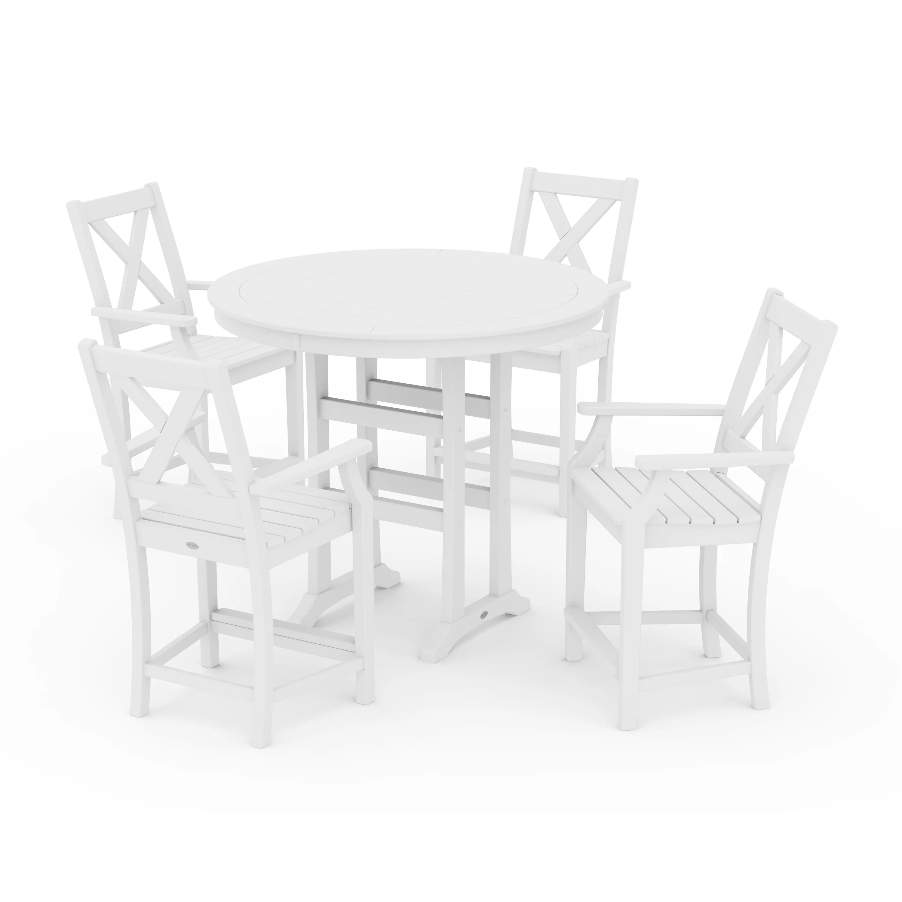 Braxton 5-Piece Nautical Trestle Arm Chair Counter Set - Image 10