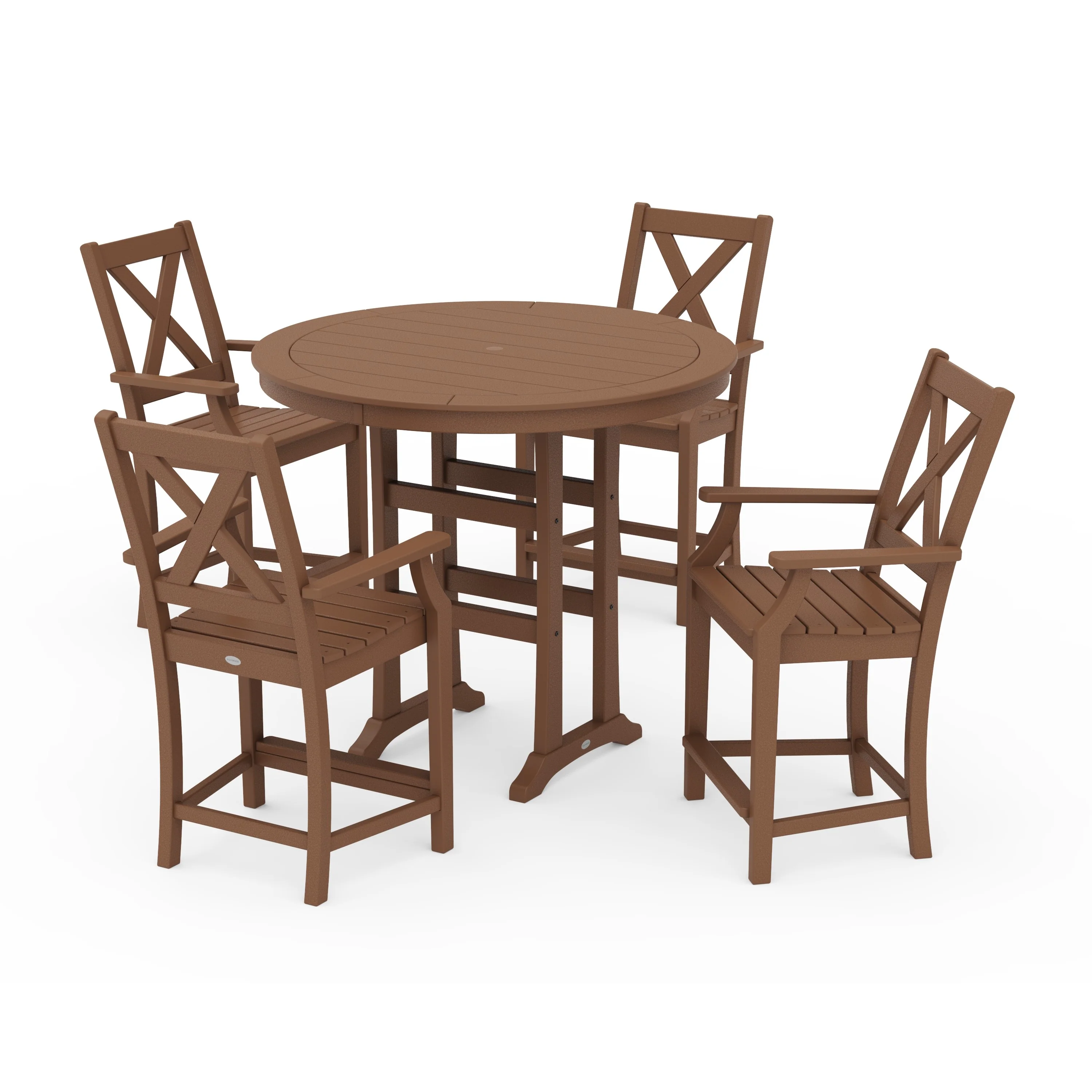 Braxton 5-Piece Nautical Trestle Arm Chair Counter Set - Image 11