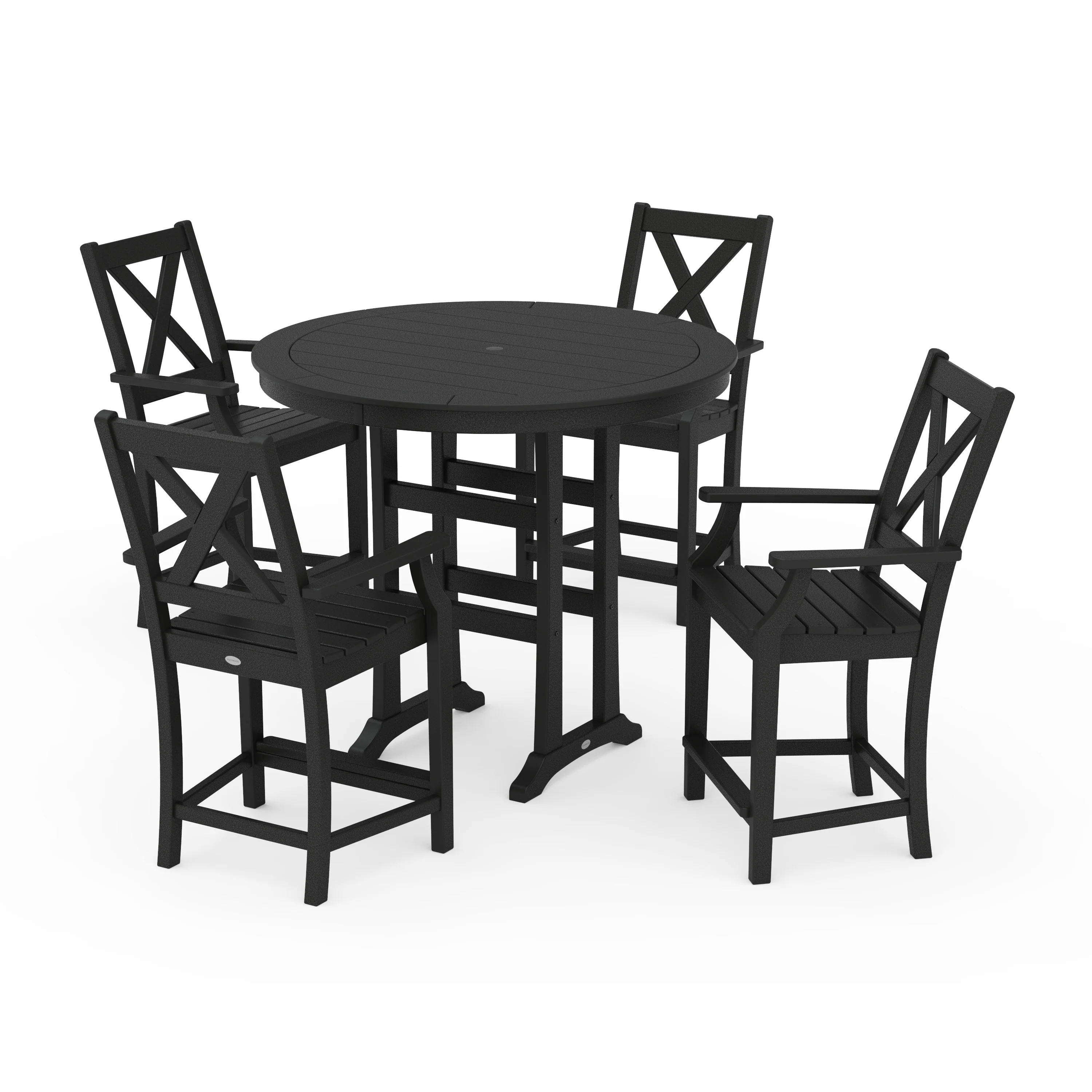 Braxton 5-Piece Nautical Trestle Arm Chair Counter Set - Image 12