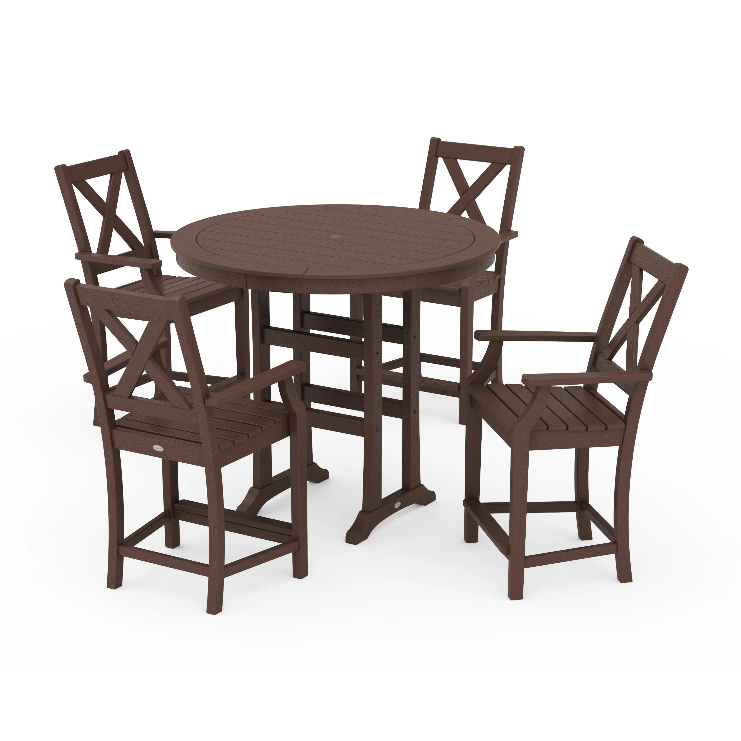 Braxton 5-Piece Nautical Trestle Arm Chair Counter Set - Image 13