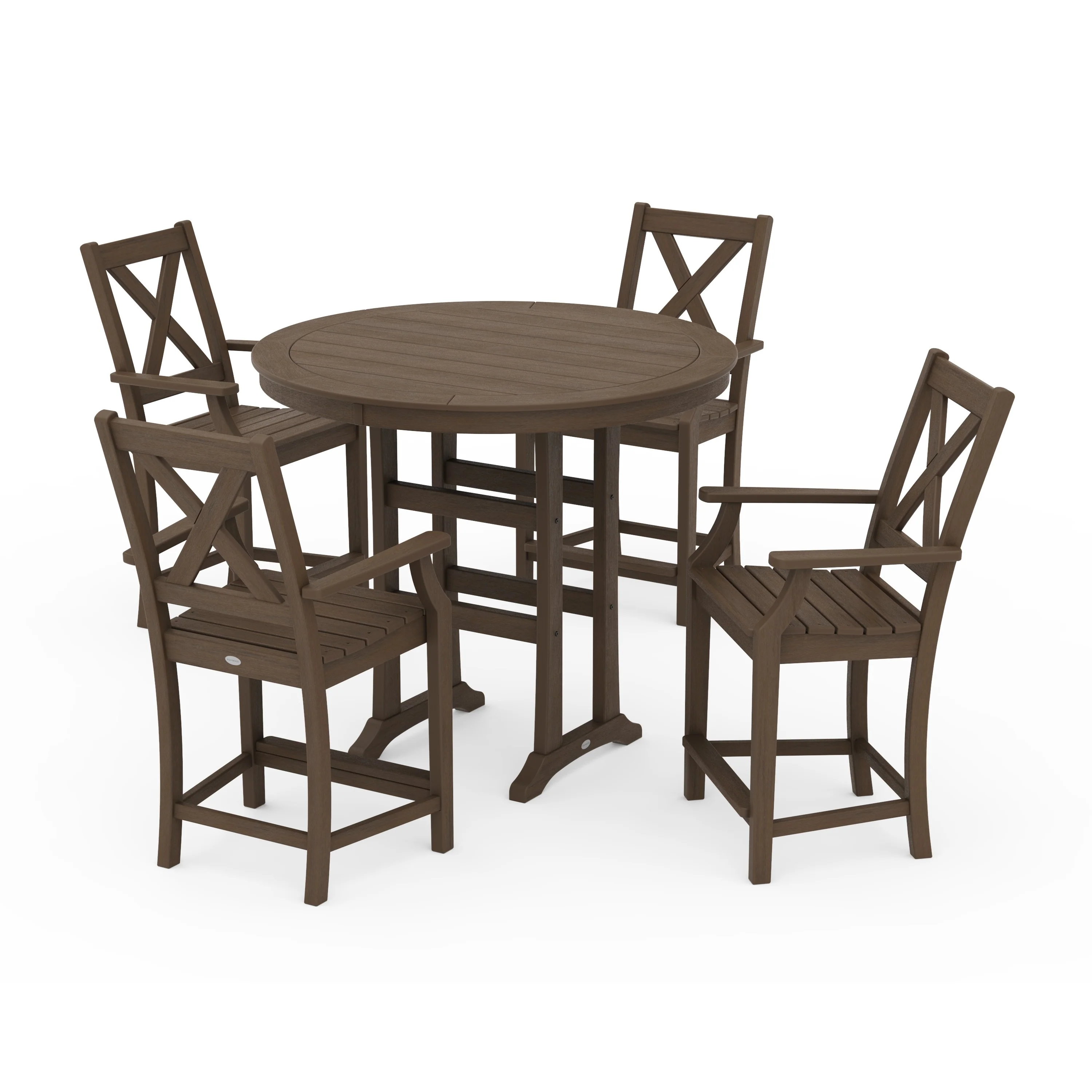 Braxton 5-Piece Nautical Trestle Arm Chair Counter Set - Image 5