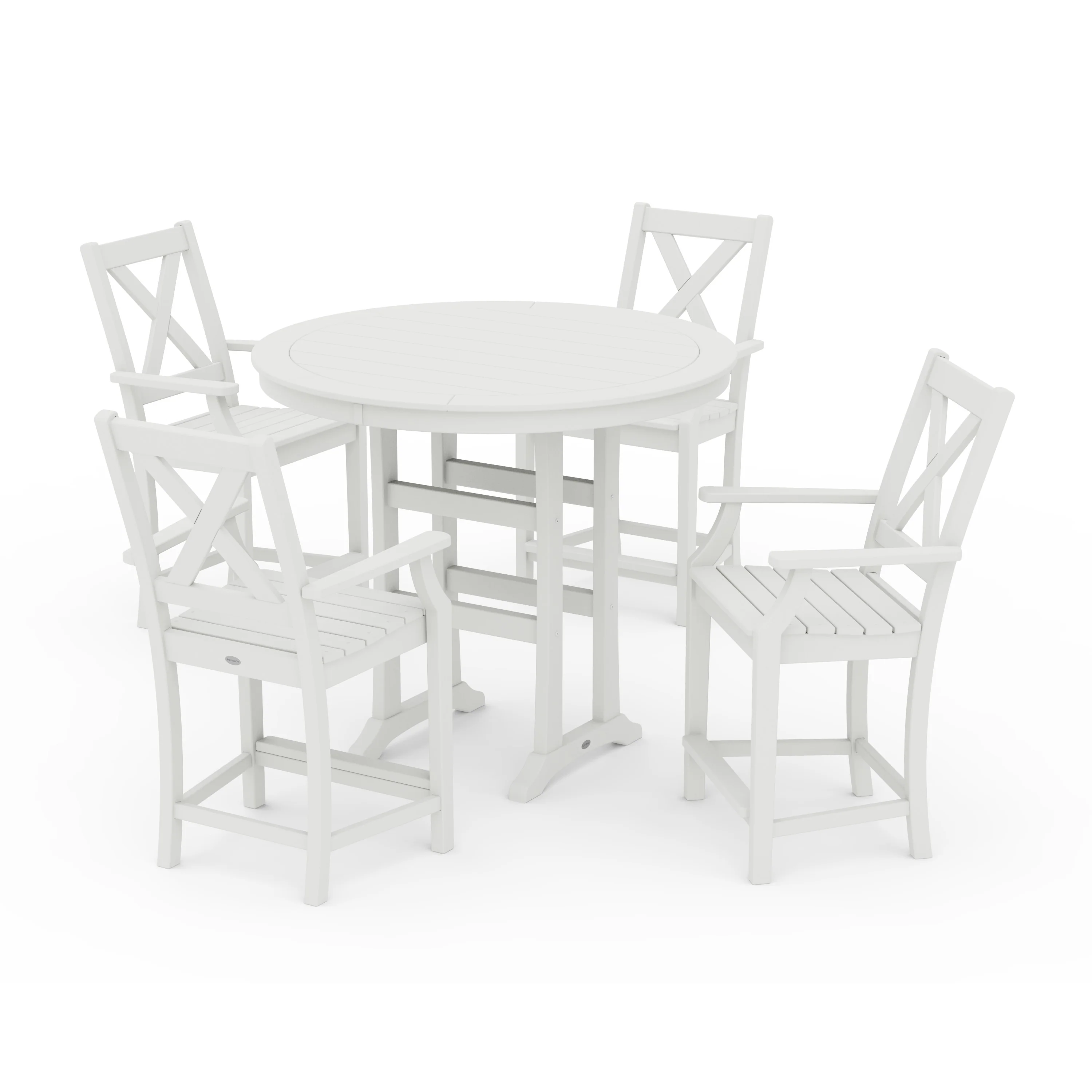 Braxton 5-Piece Nautical Trestle Arm Chair Counter Set - Image 8