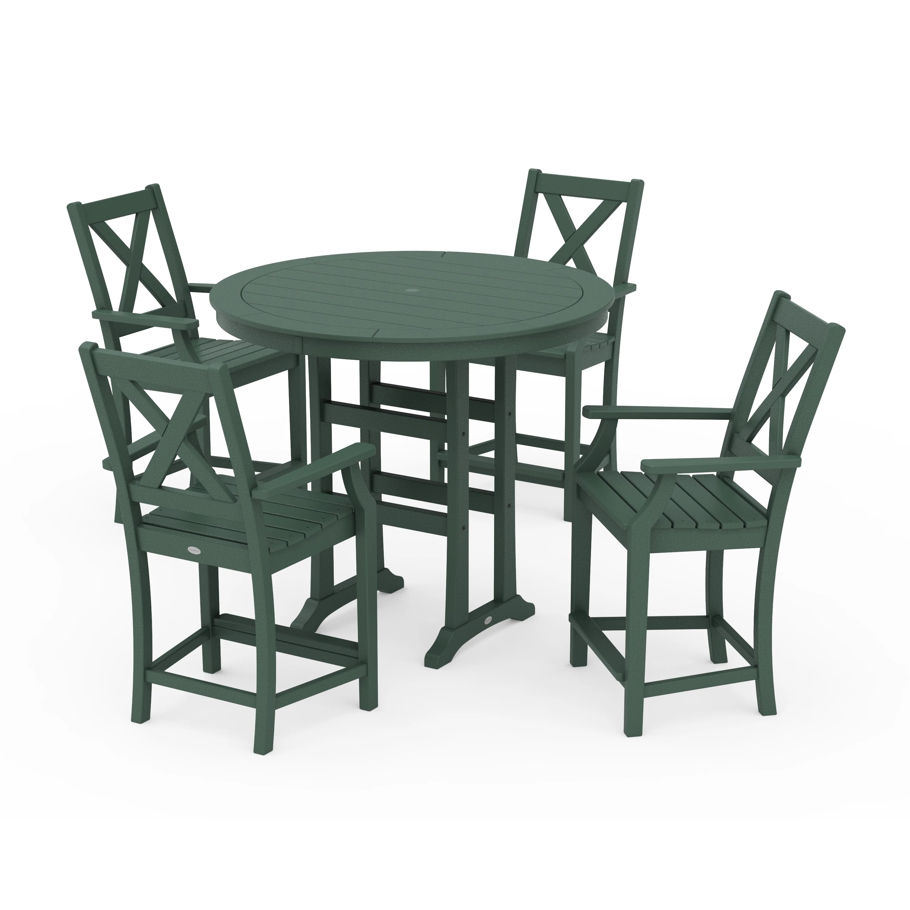 Braxton 5-Piece Nautical Trestle Arm Chair Counter Set - Image 9