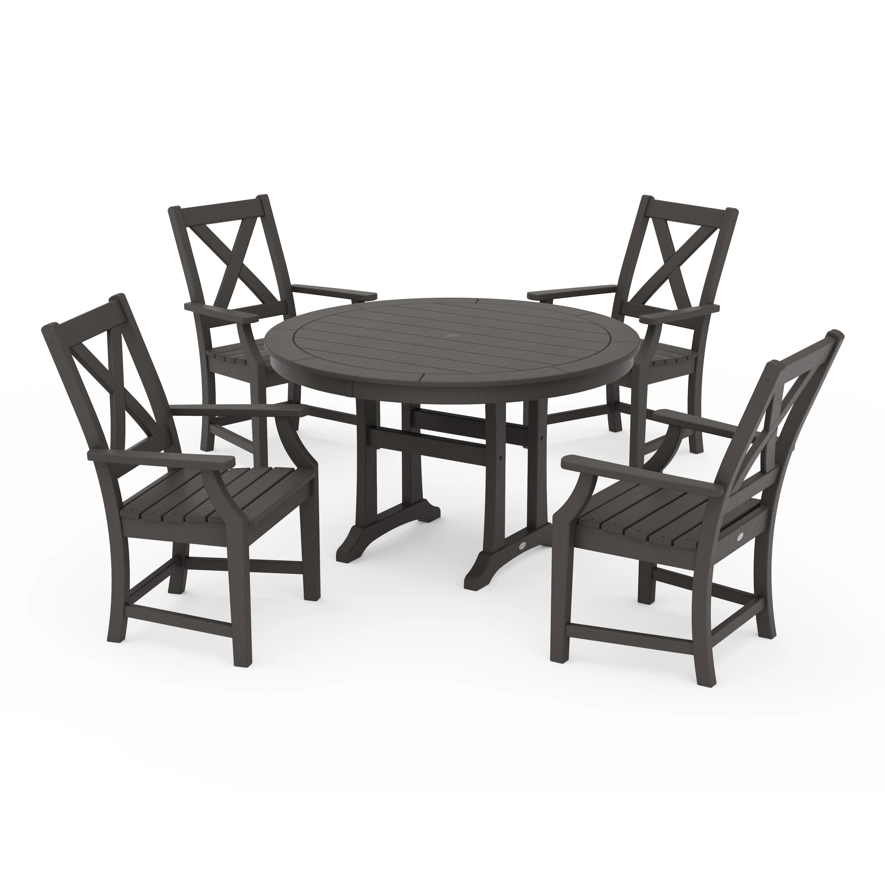 Braxton 5-Piece Nautical Trestle Arm Chair Dining Set - Image 10