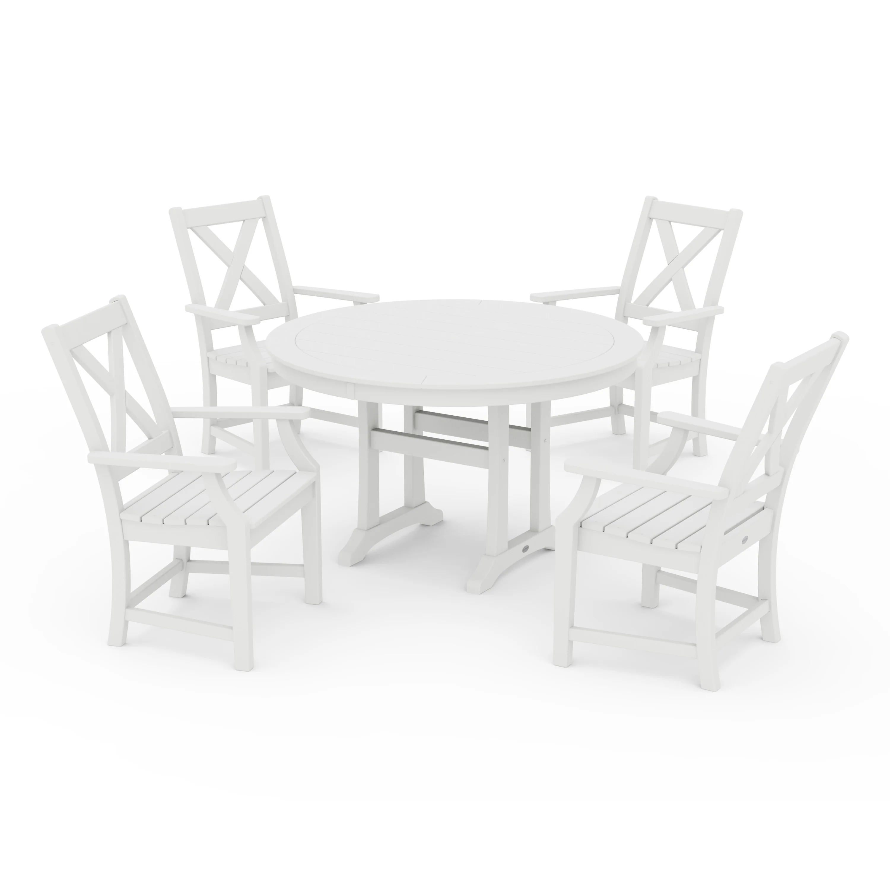 Braxton 5-Piece Nautical Trestle Arm Chair Dining Set - Image 11
