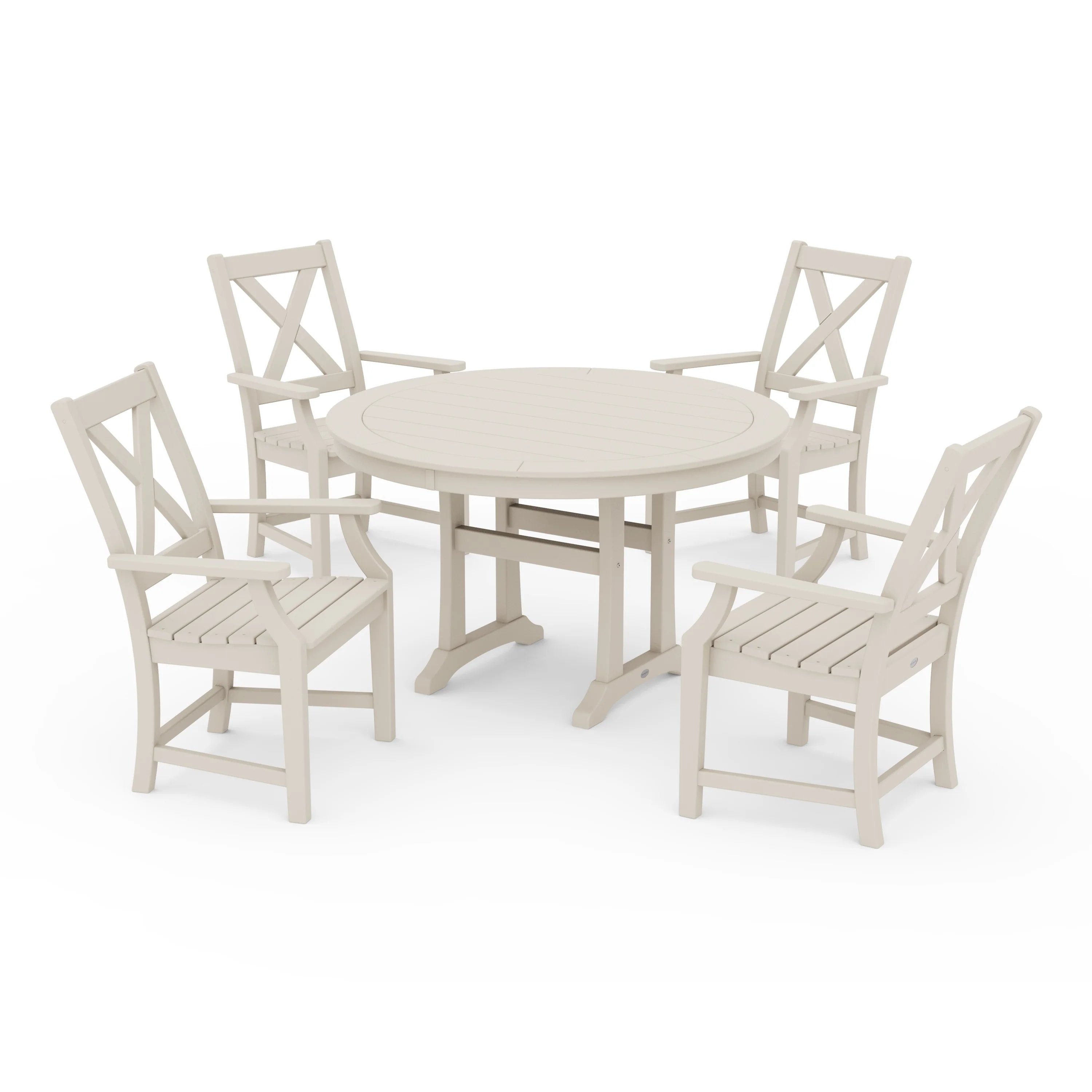 Braxton 5-Piece Nautical Trestle Arm Chair Dining Set - Image 12