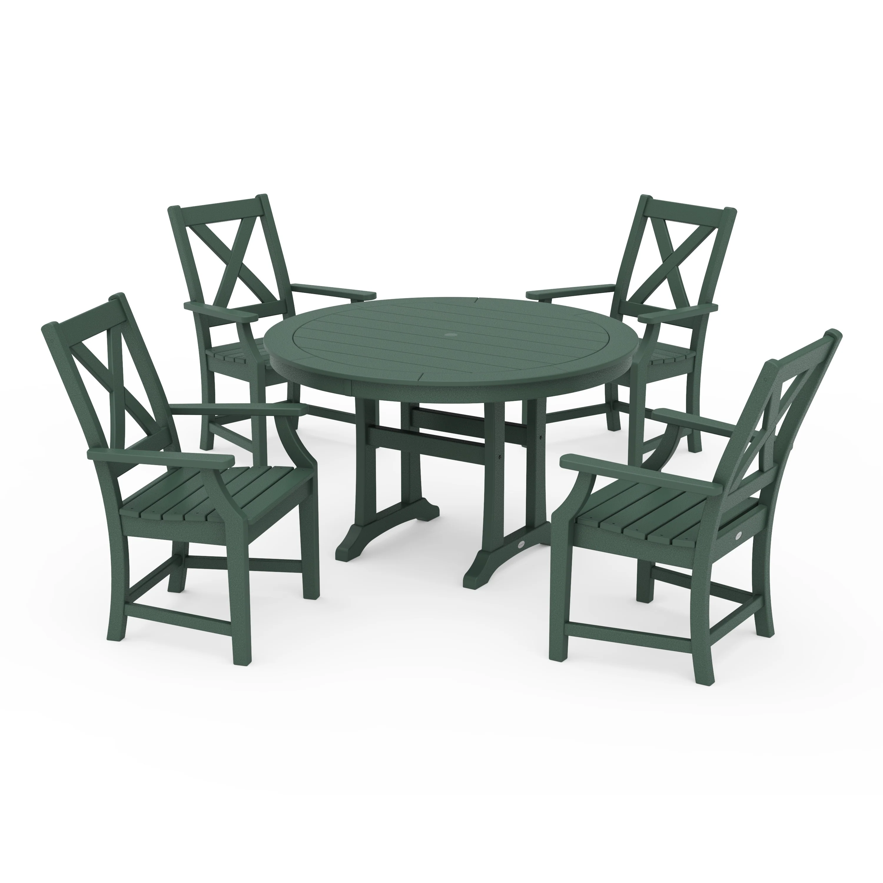 Braxton 5-Piece Nautical Trestle Arm Chair Dining Set - Image 13