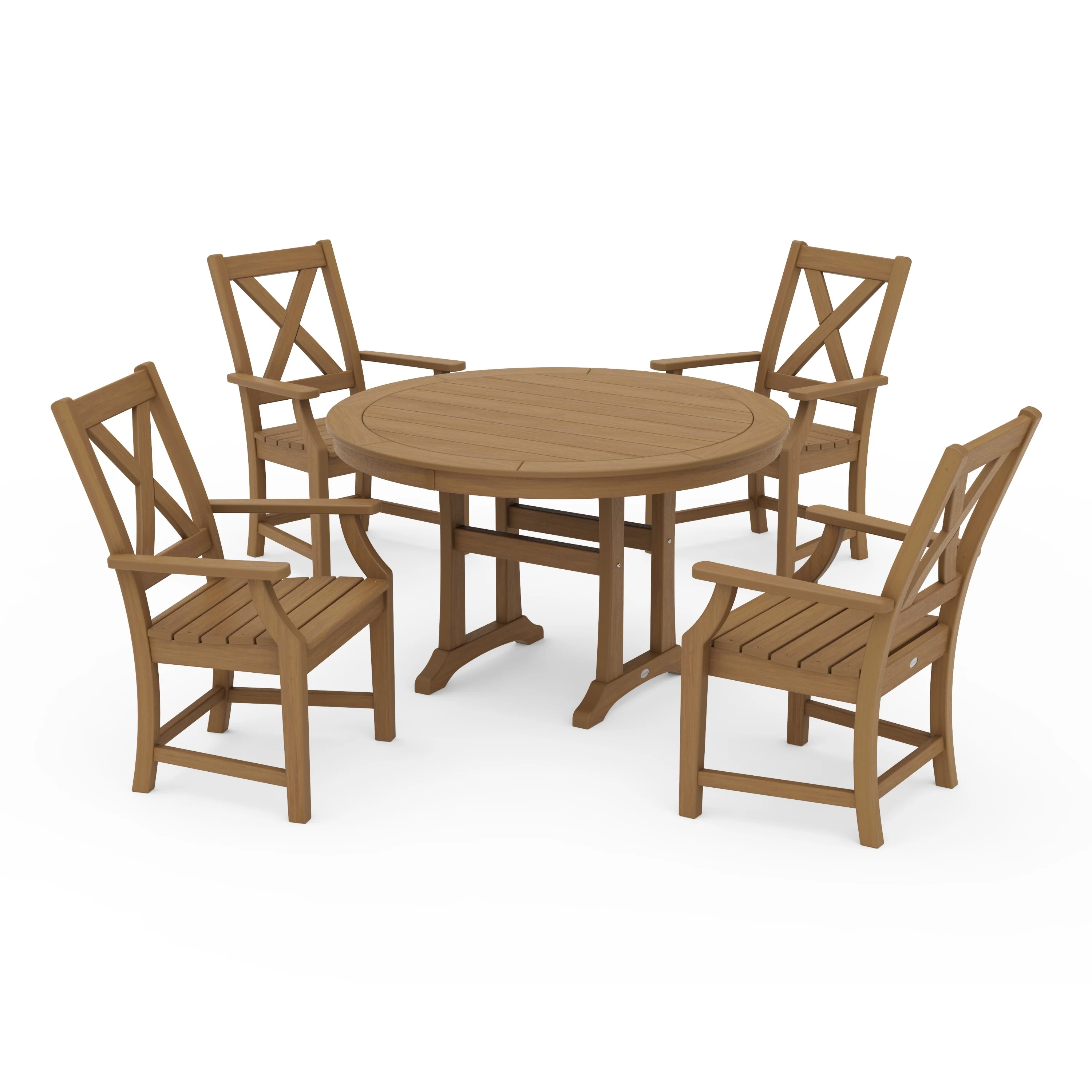 Braxton 5-Piece Nautical Trestle Arm Chair Dining Set - Image 15