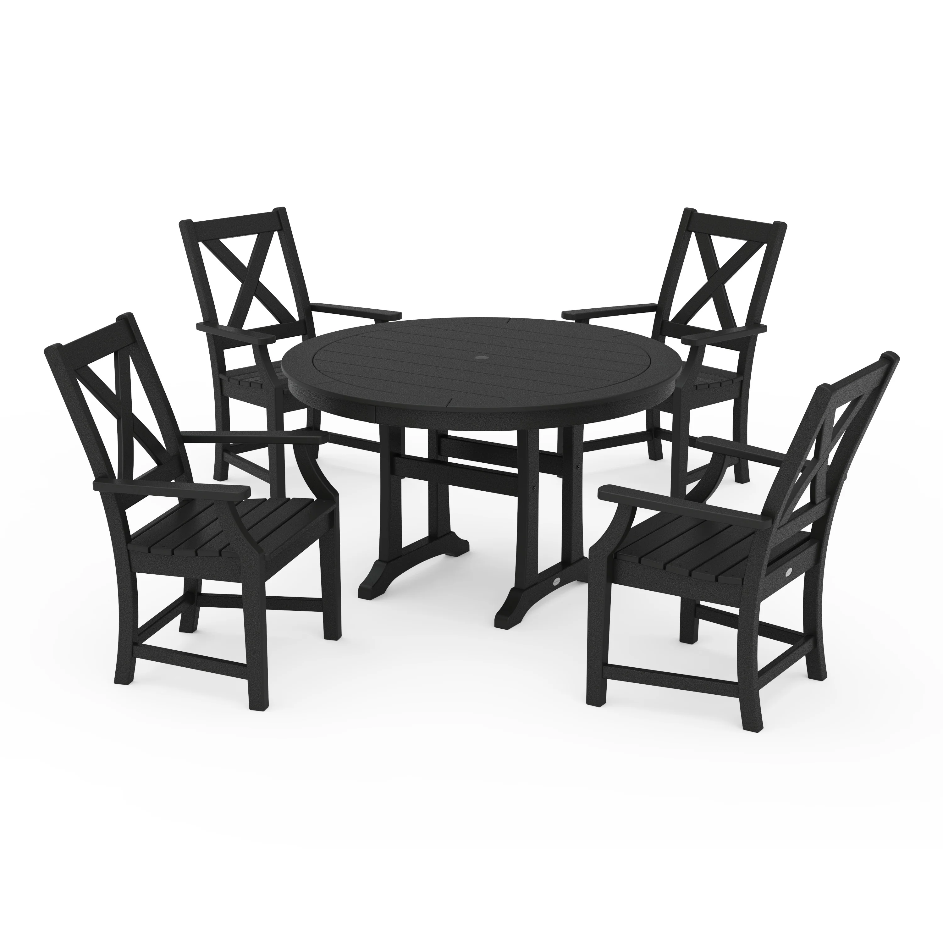 Braxton 5-Piece Nautical Trestle Arm Chair Dining Set - Image 16