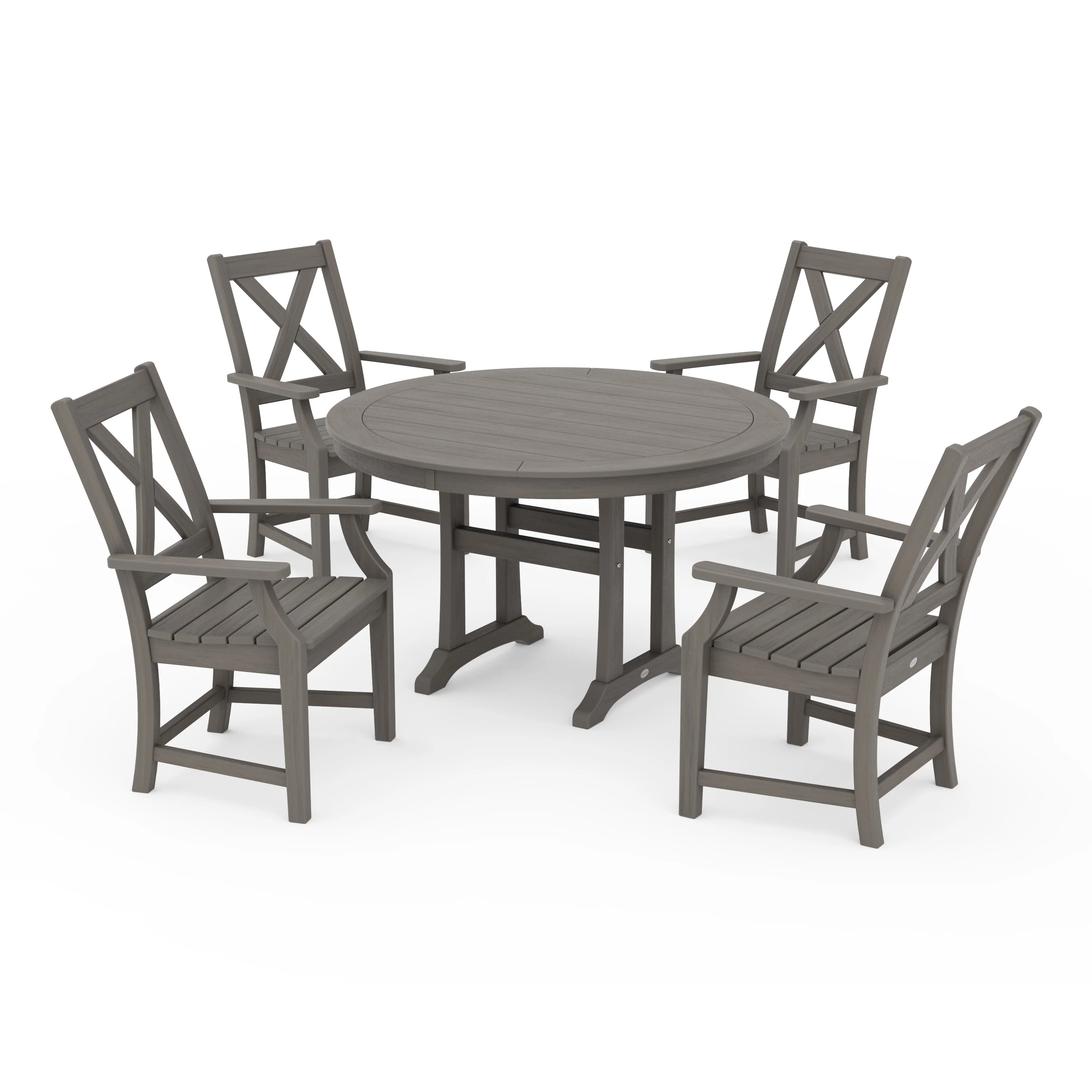 Braxton 5-Piece Nautical Trestle Arm Chair Dining Set - Image 5