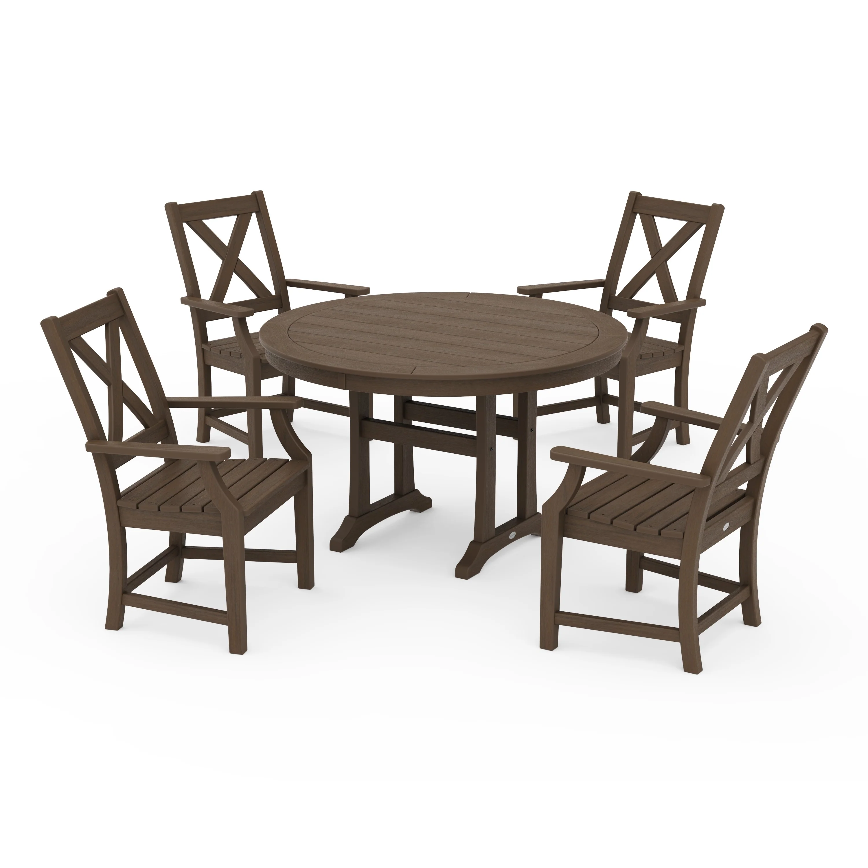 Braxton 5-Piece Nautical Trestle Arm Chair Dining Set - Image 6