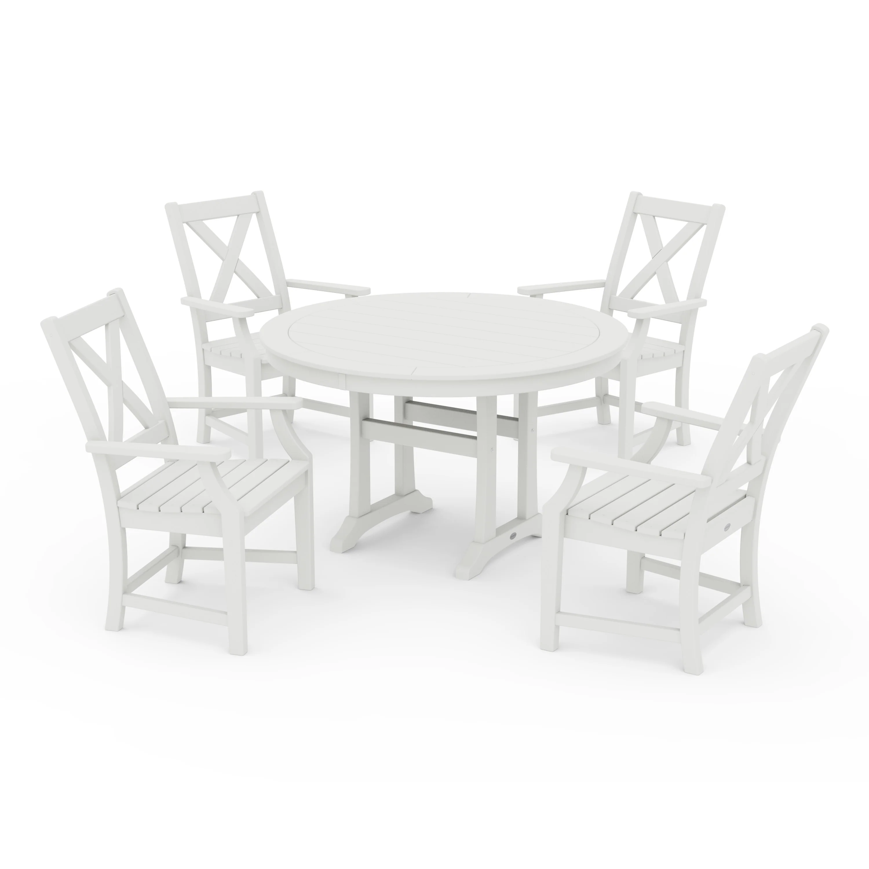 Braxton 5-Piece Nautical Trestle Arm Chair Dining Set - Image 7