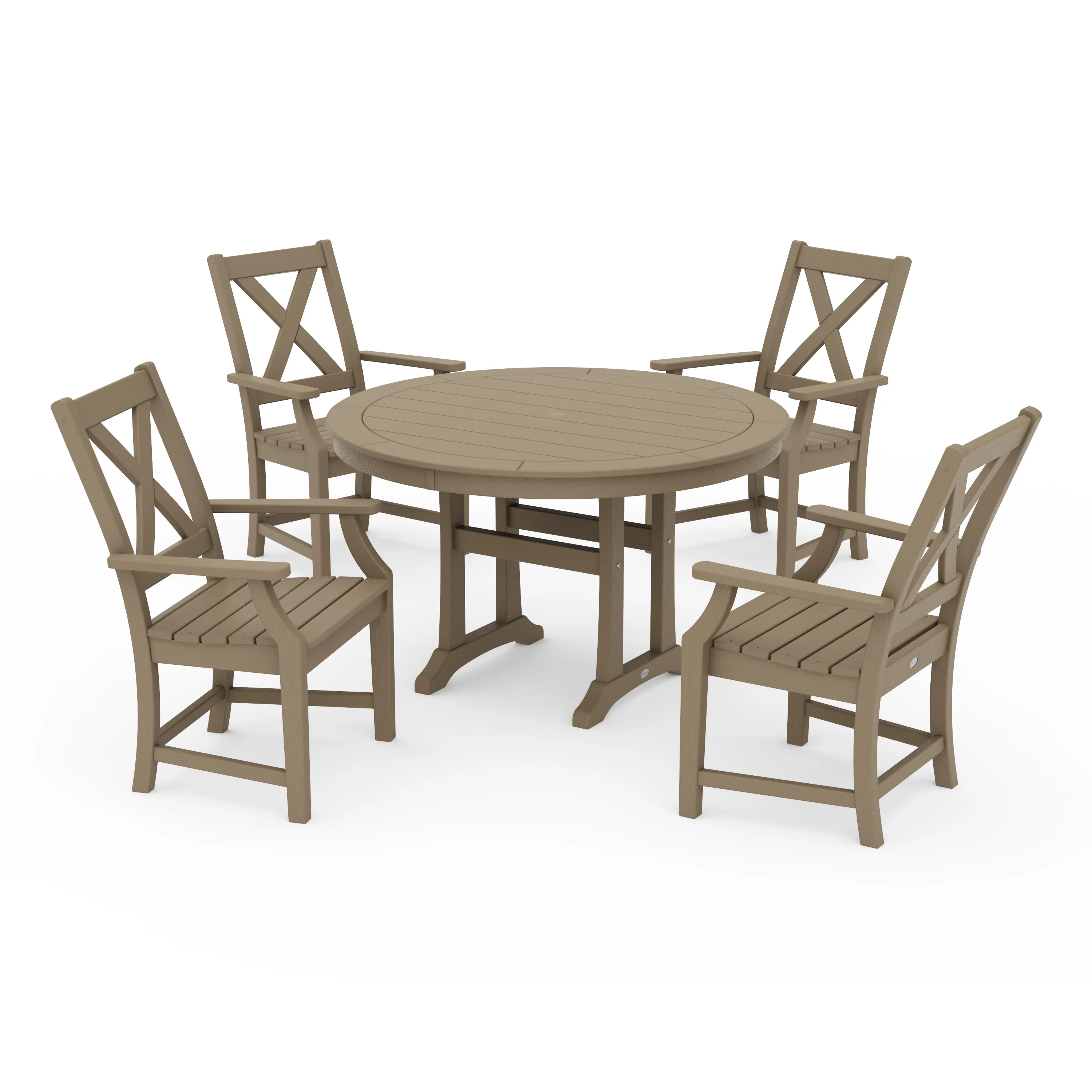 Braxton 5-Piece Nautical Trestle Arm Chair Dining Set - Image 8