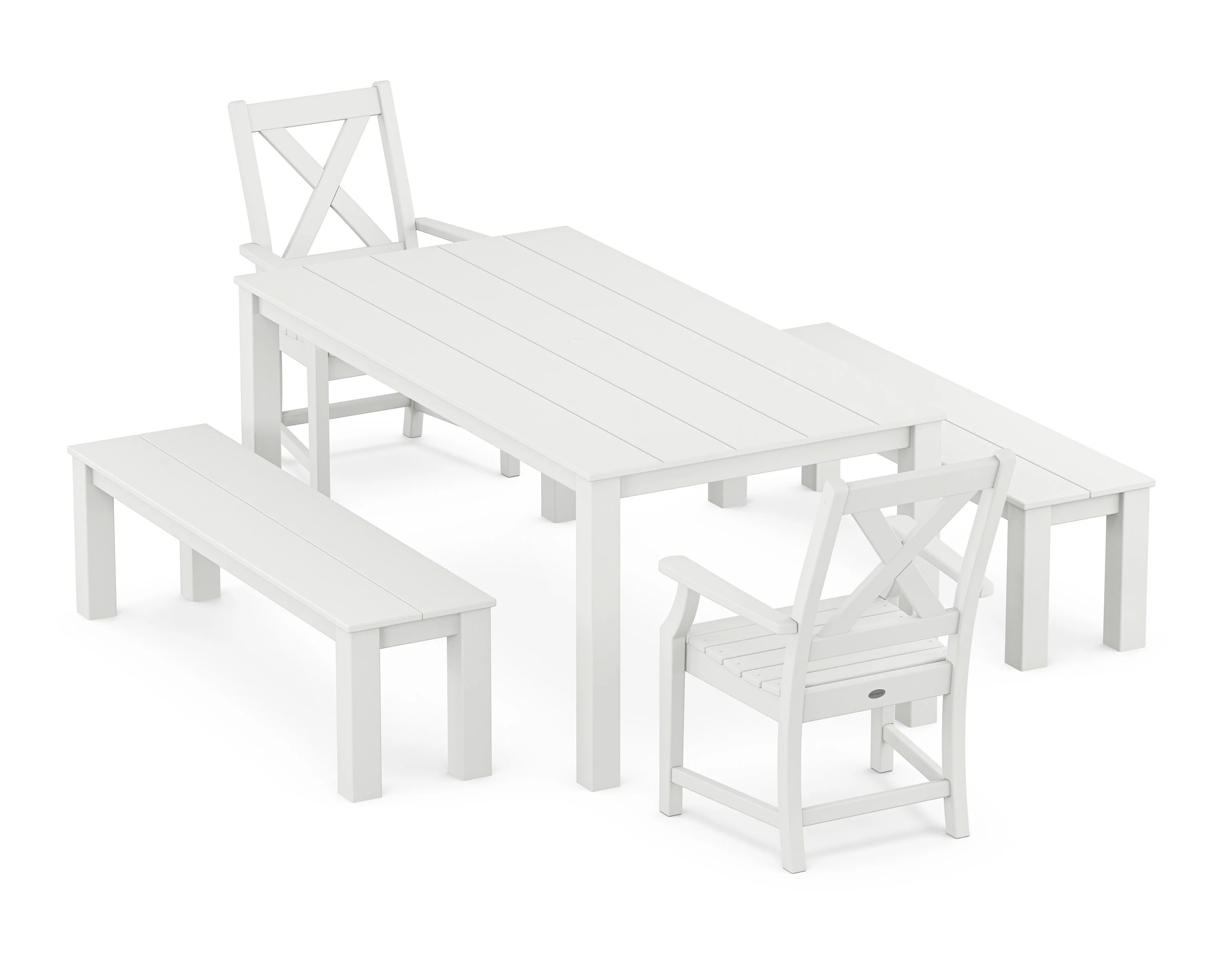 Braxton 5-Piece Parsons Dining Set with Benches - Image 7