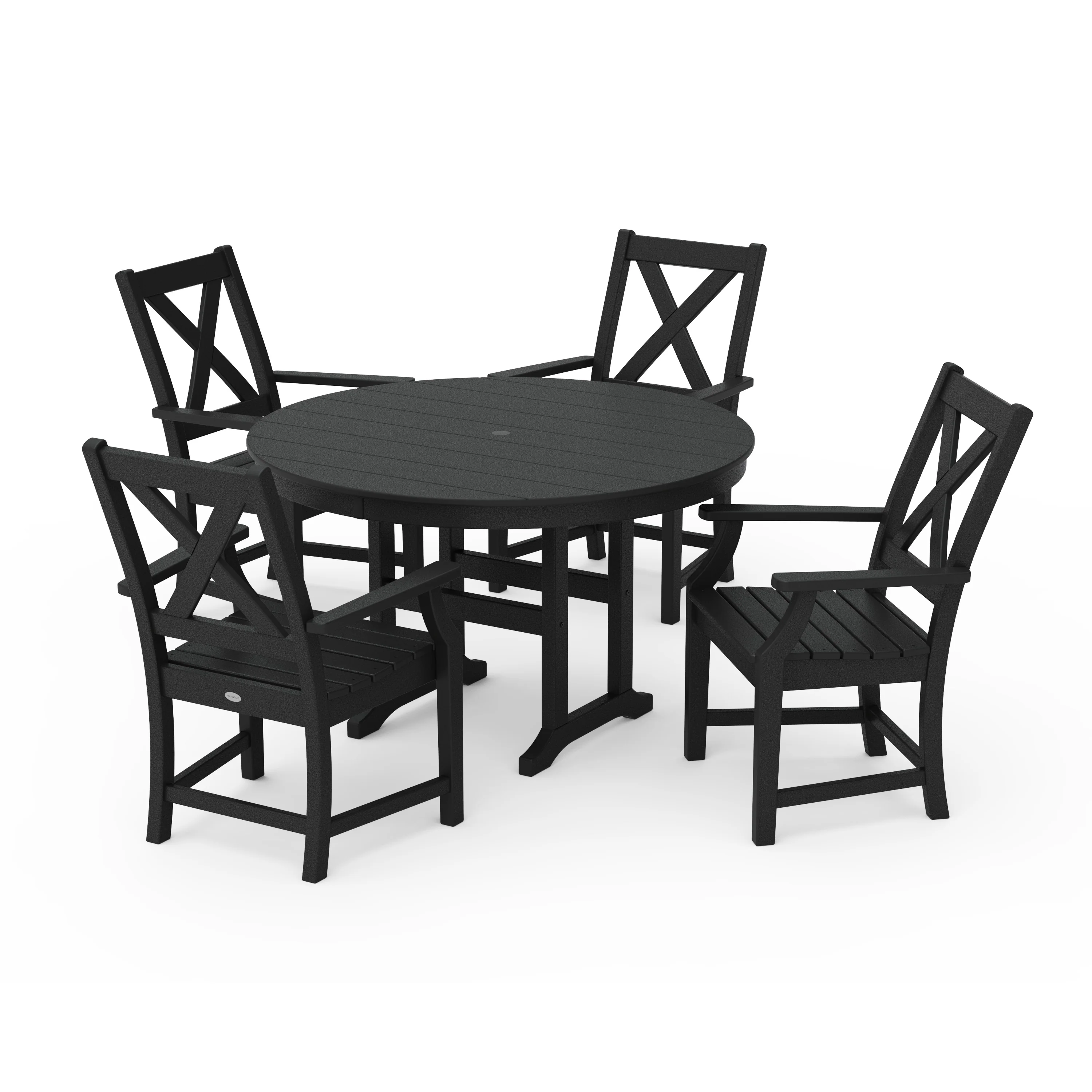 Braxton 5-Piece Round Farmhouse Dining Set - Image 4