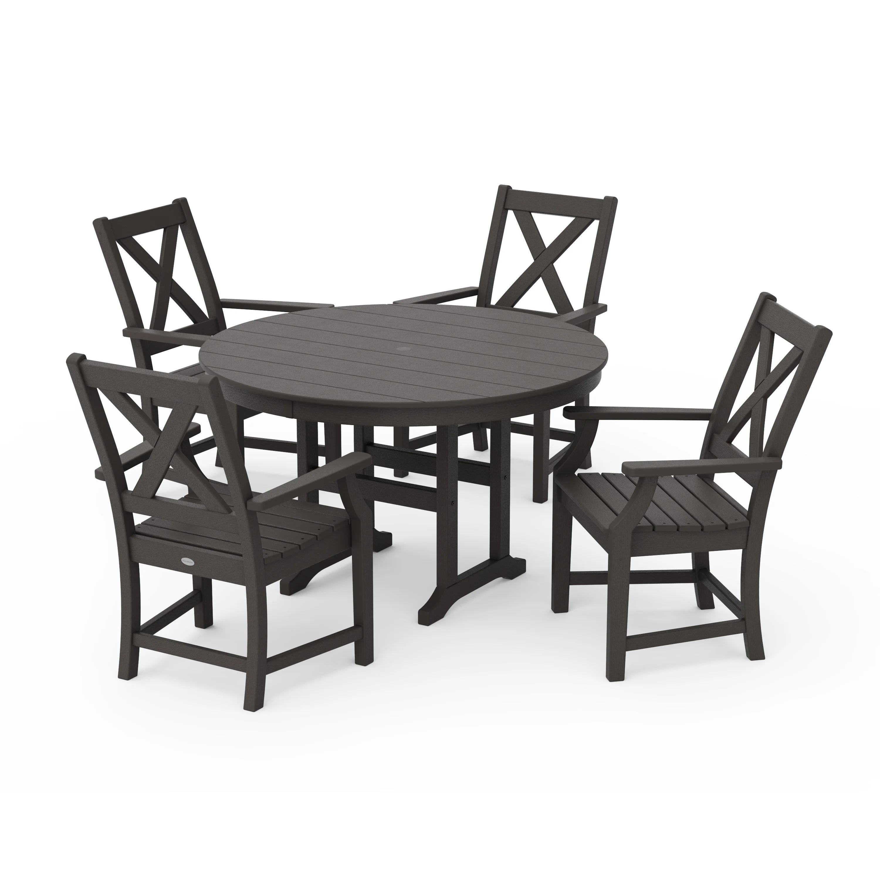 Braxton 5-Piece Round Farmhouse Dining Set - Image 5