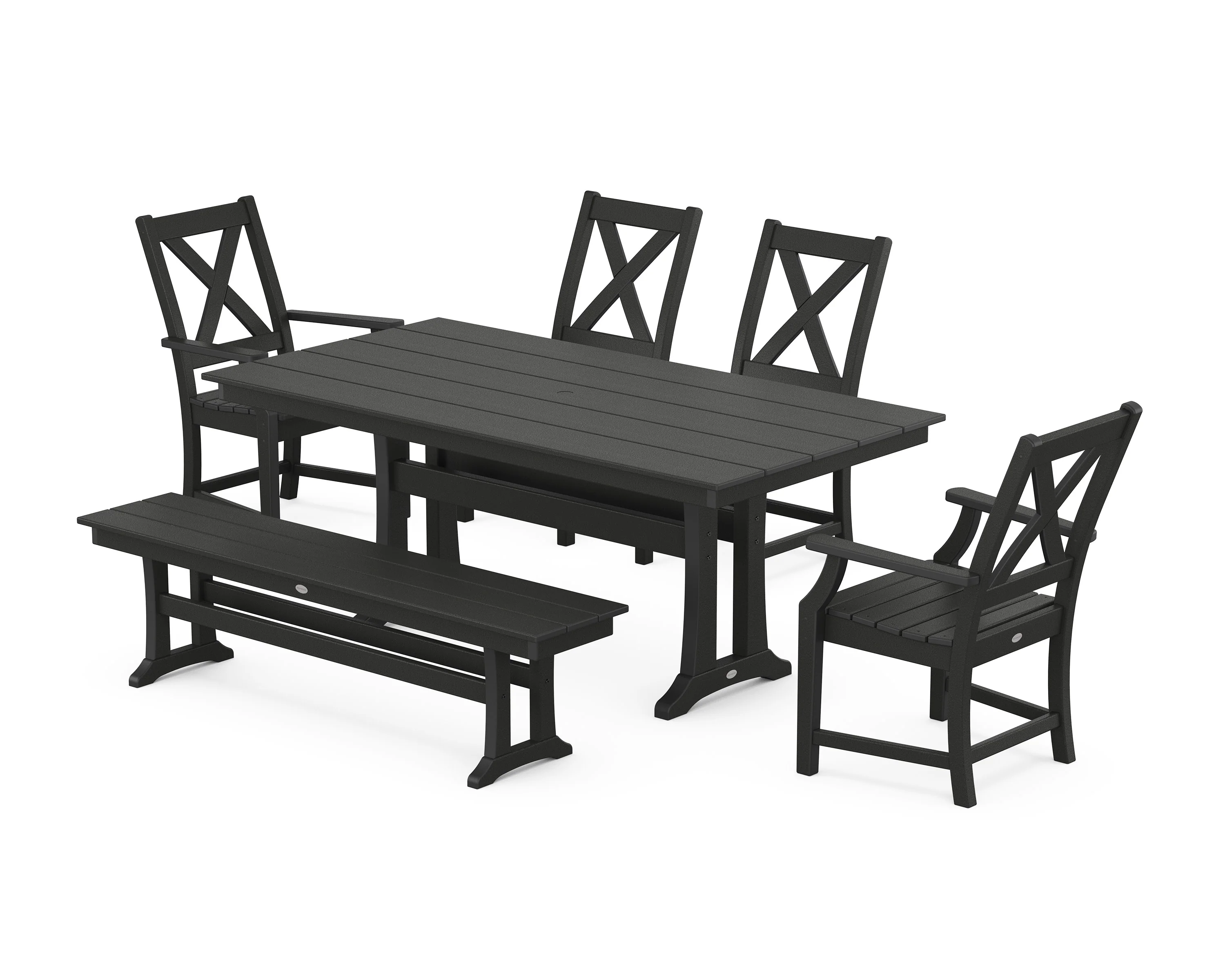 Braxton 6-Piece Farmhouse Dining Set With Trestle Legs - Image 11