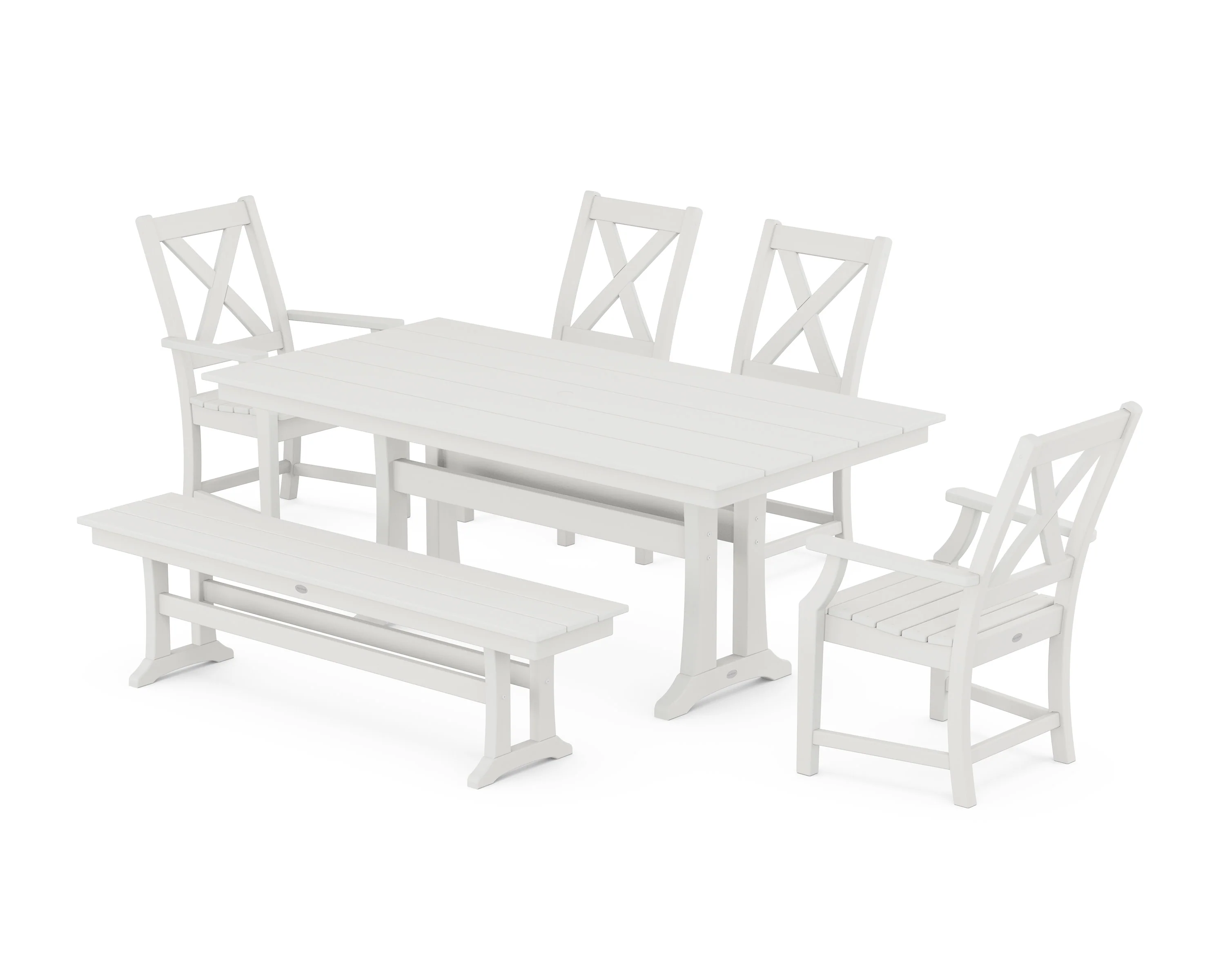 Braxton 6-Piece Farmhouse Dining Set With Trestle Legs - Image 4