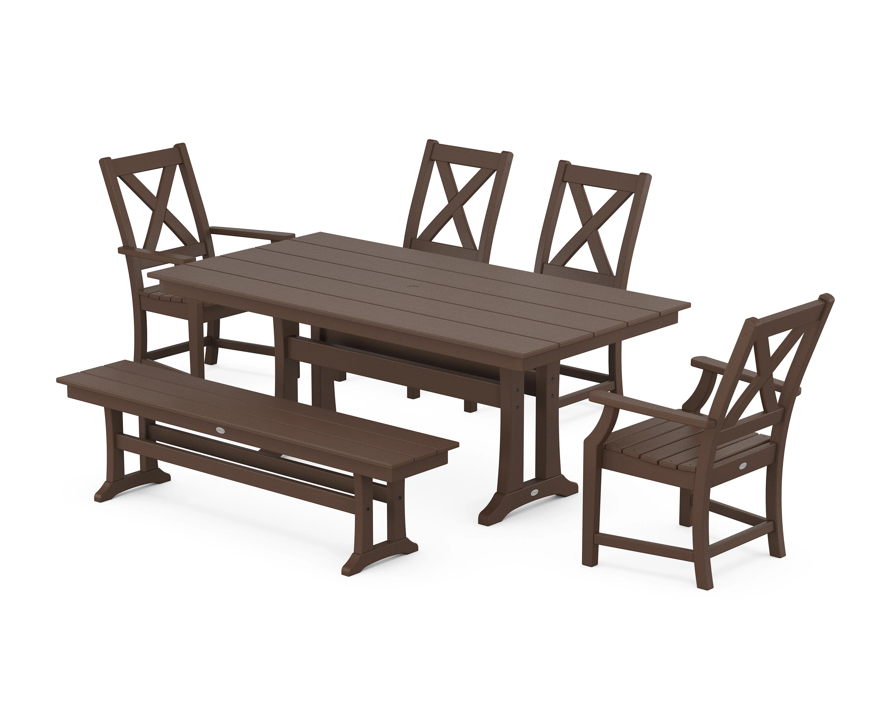 Braxton 6-Piece Farmhouse Dining Set With Trestle Legs - Image 5