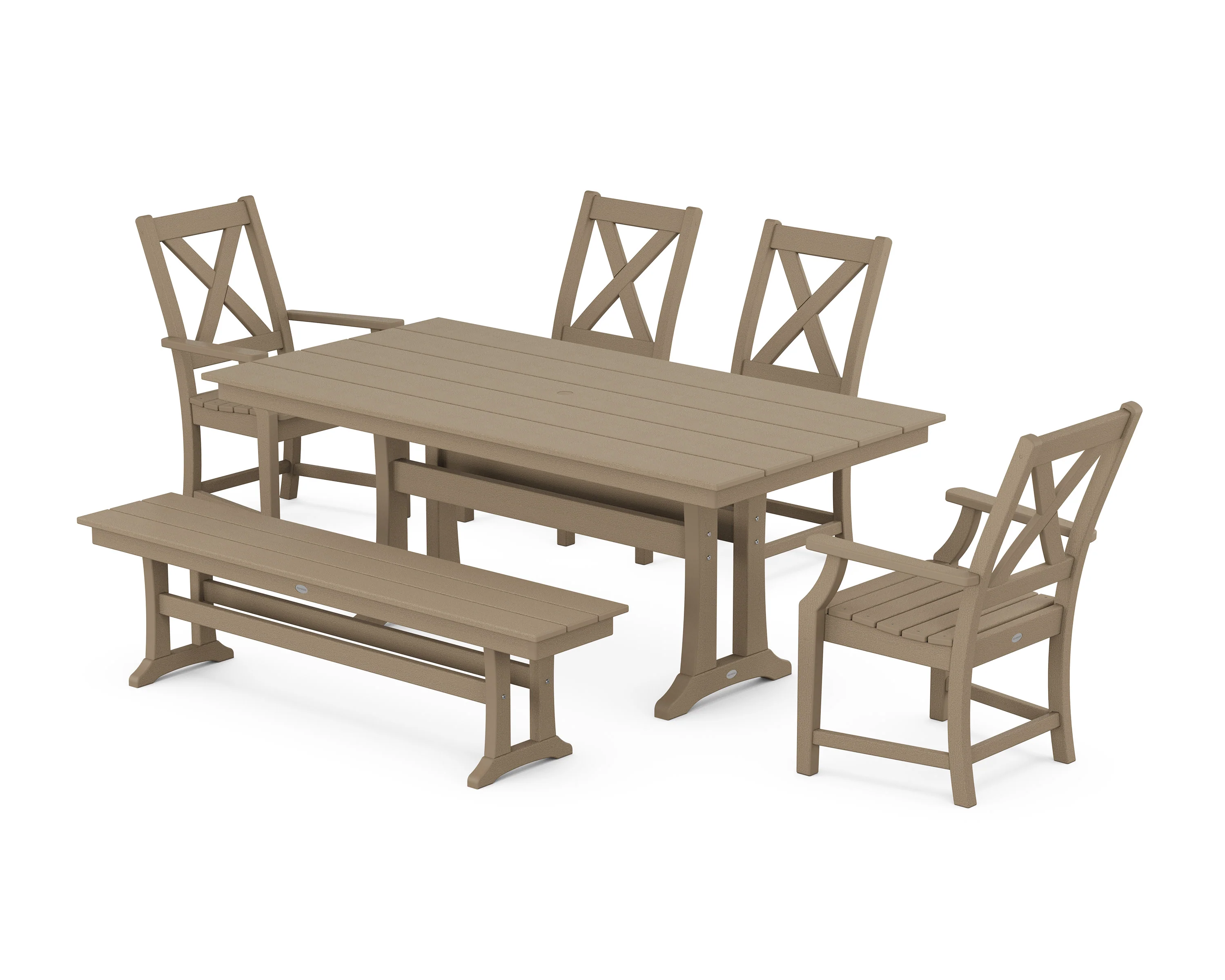 Braxton 6-Piece Farmhouse Dining Set With Trestle Legs - Image 6