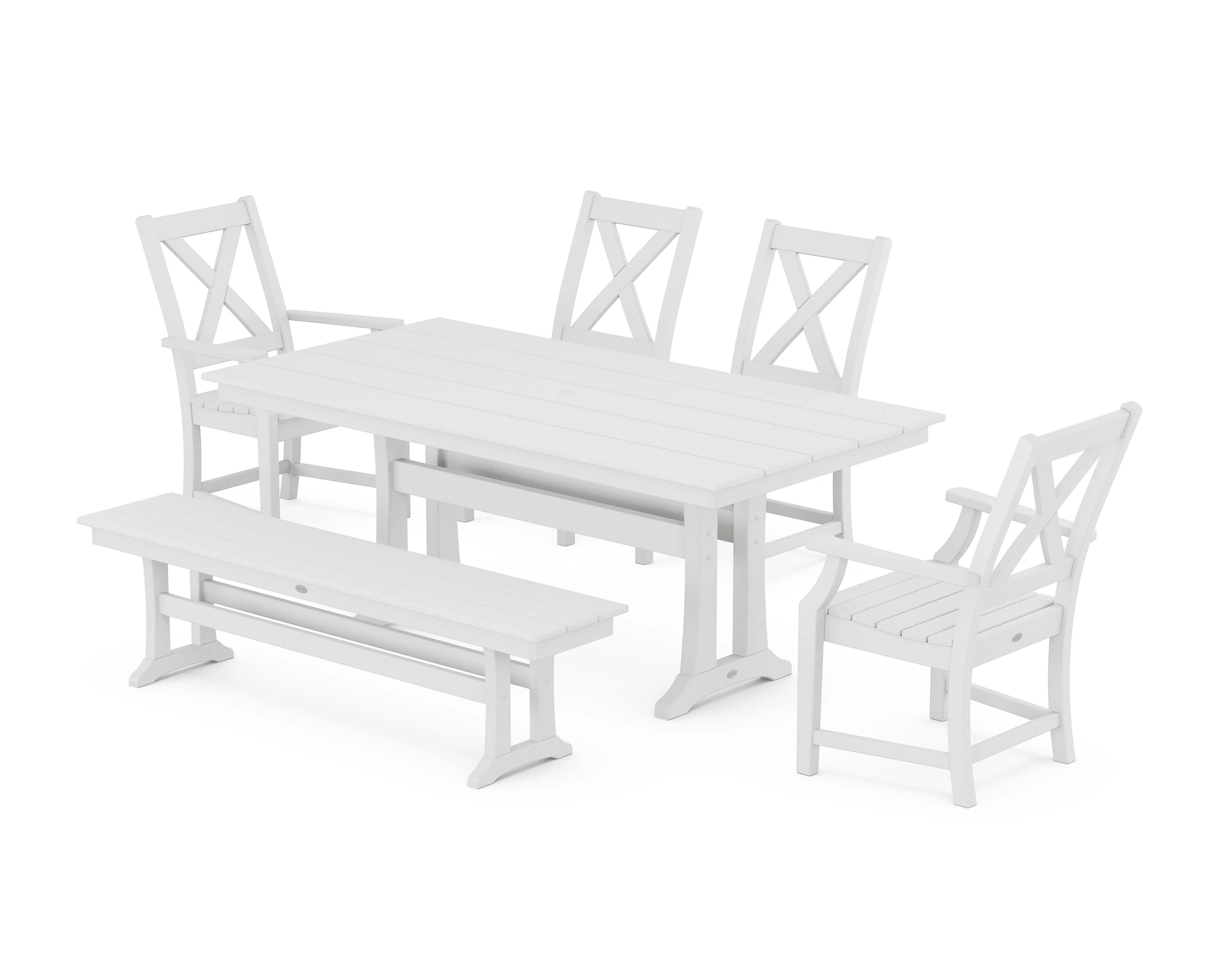 Braxton 6-Piece Farmhouse Dining Set With Trestle Legs - Image 7