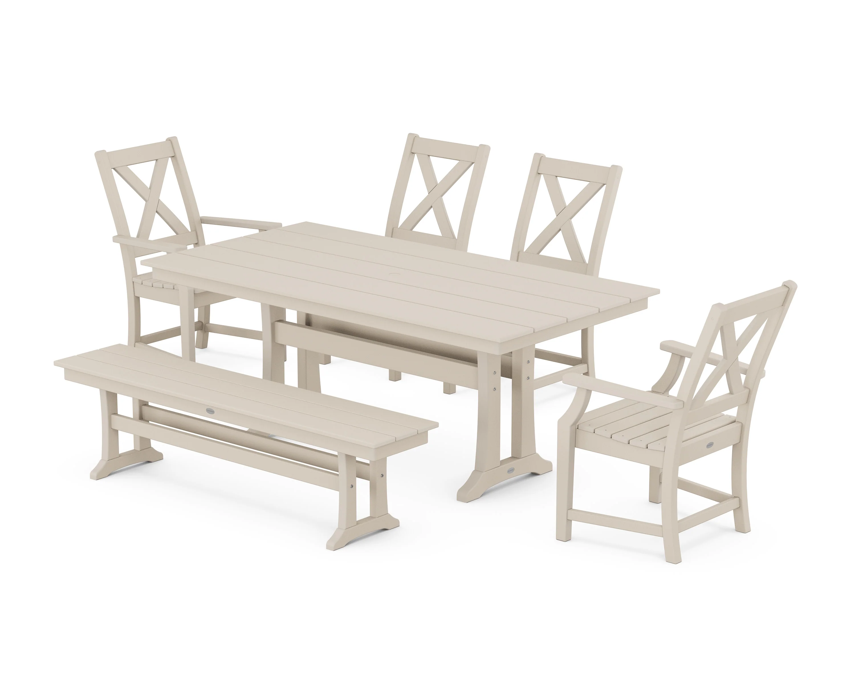 Braxton 6-Piece Farmhouse Dining Set With Trestle Legs - Image 9