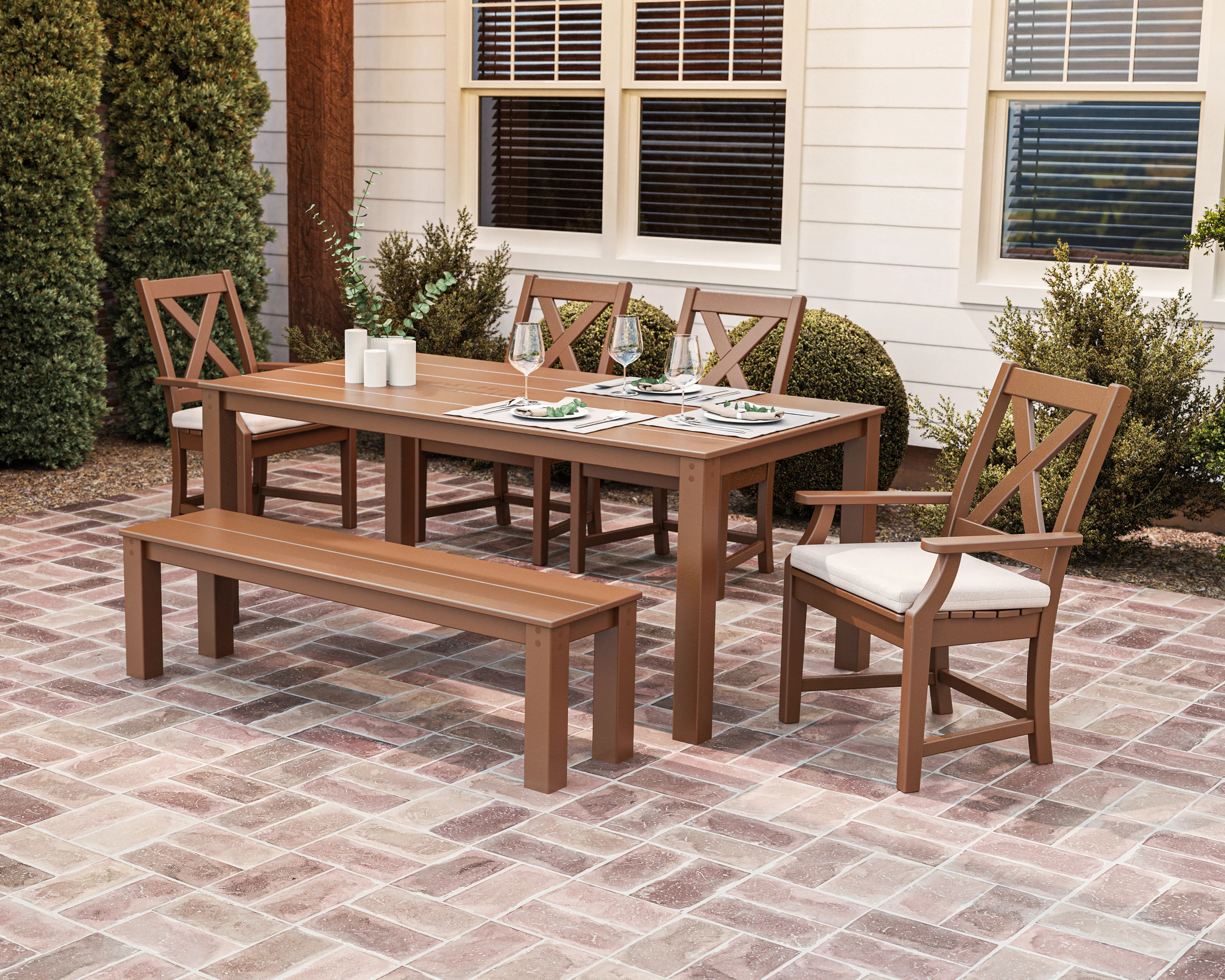 Braxton 6-Piece Parsons Dining Set with Bench - Image 3