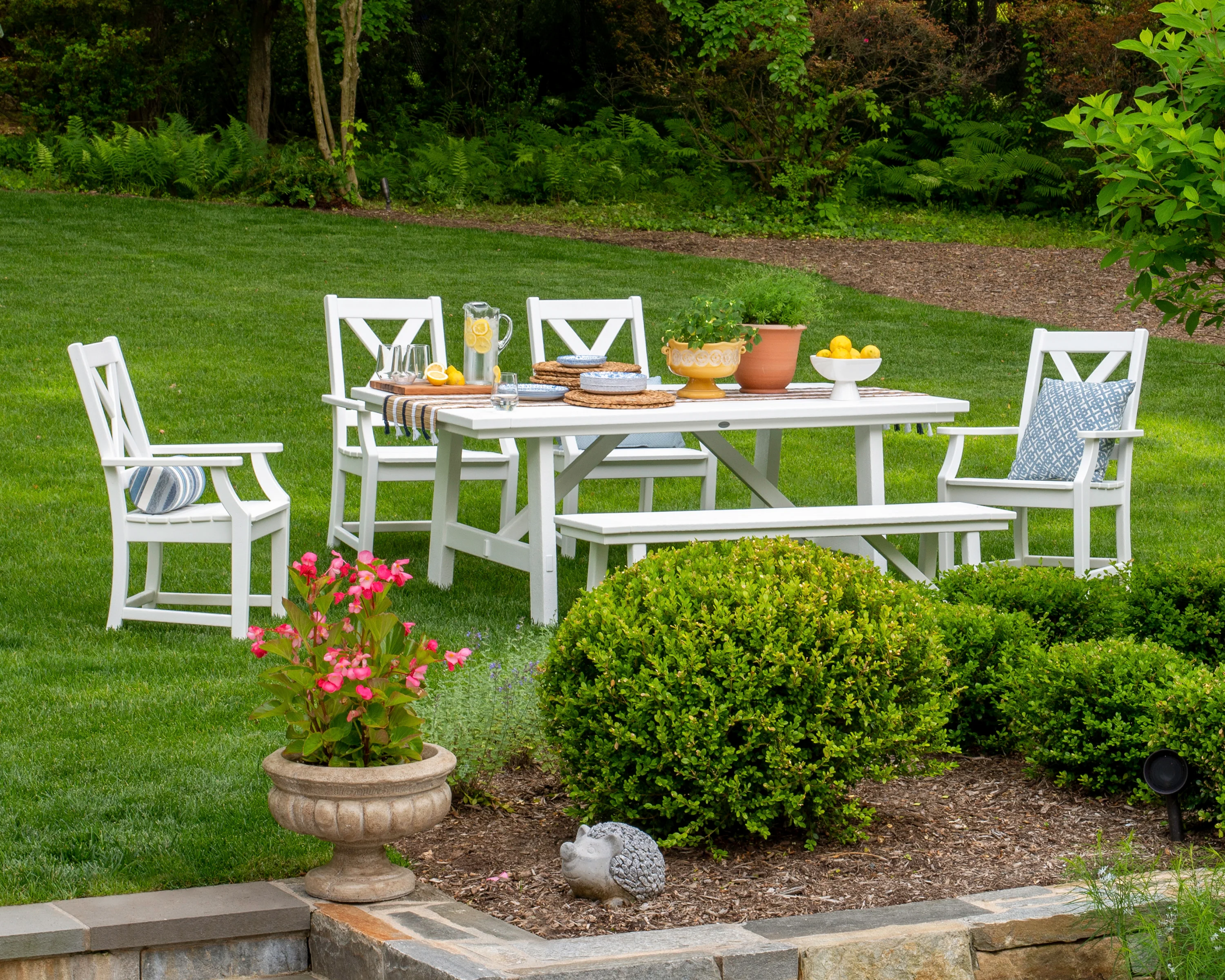 Braxton 6-Piece Rustic Farmhouse Arm Chair Dining Set with Bench - Image 3