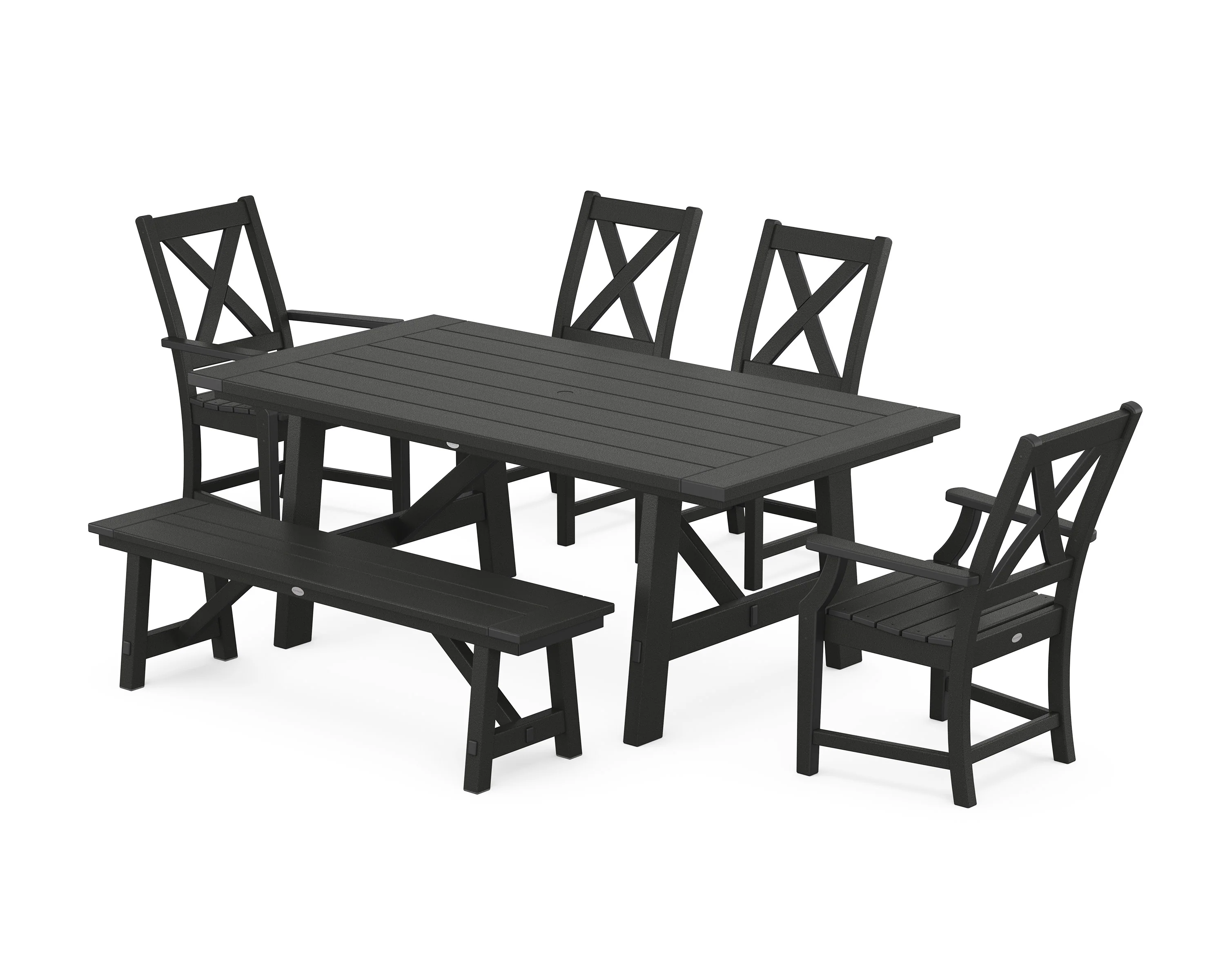 Braxton 6-Piece Rustic Farmhouse Dining Set With Trestle Legs - Image 8