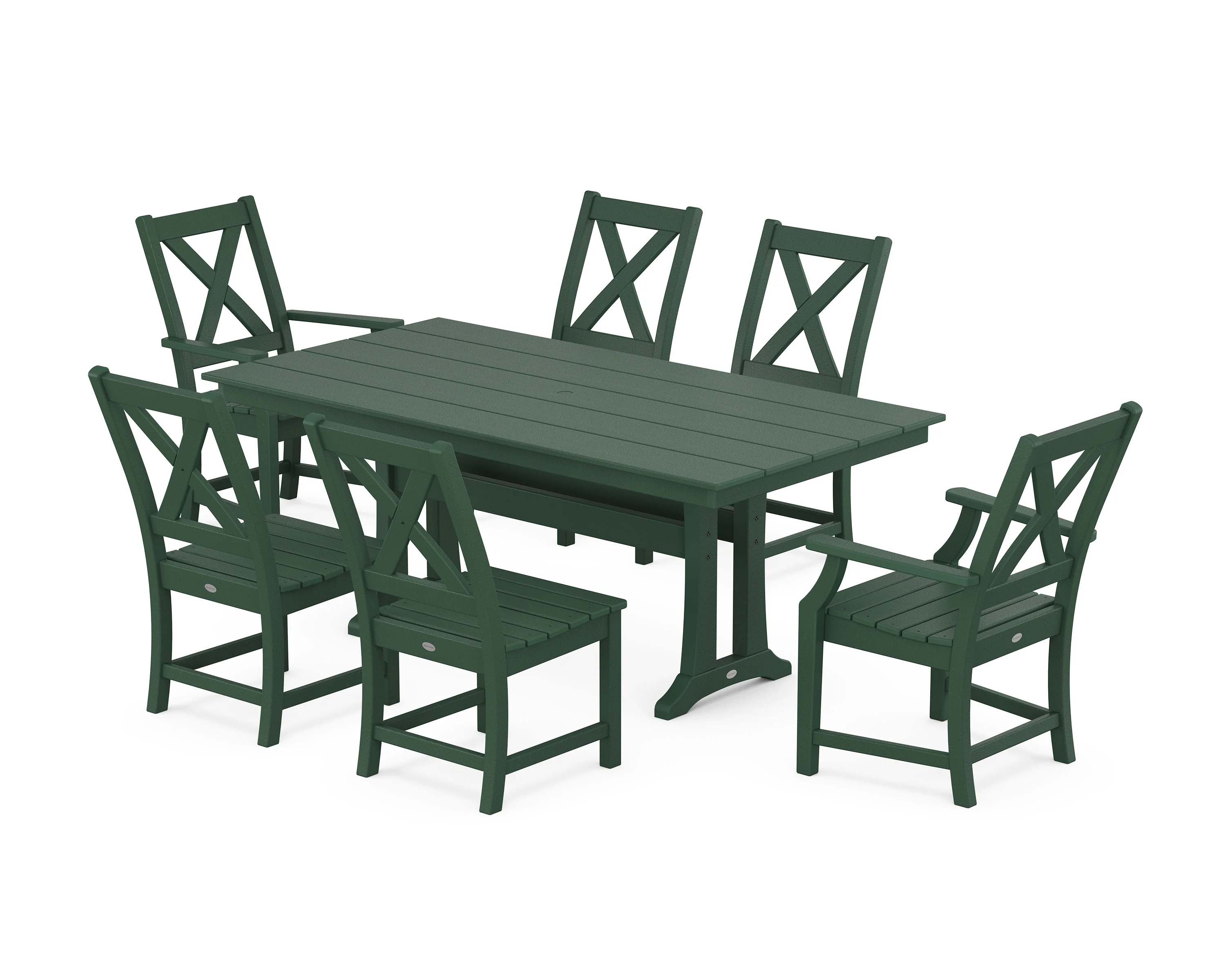 Braxton 7-Piece Farmhouse Dining Set With Trestle Legs - Image 10