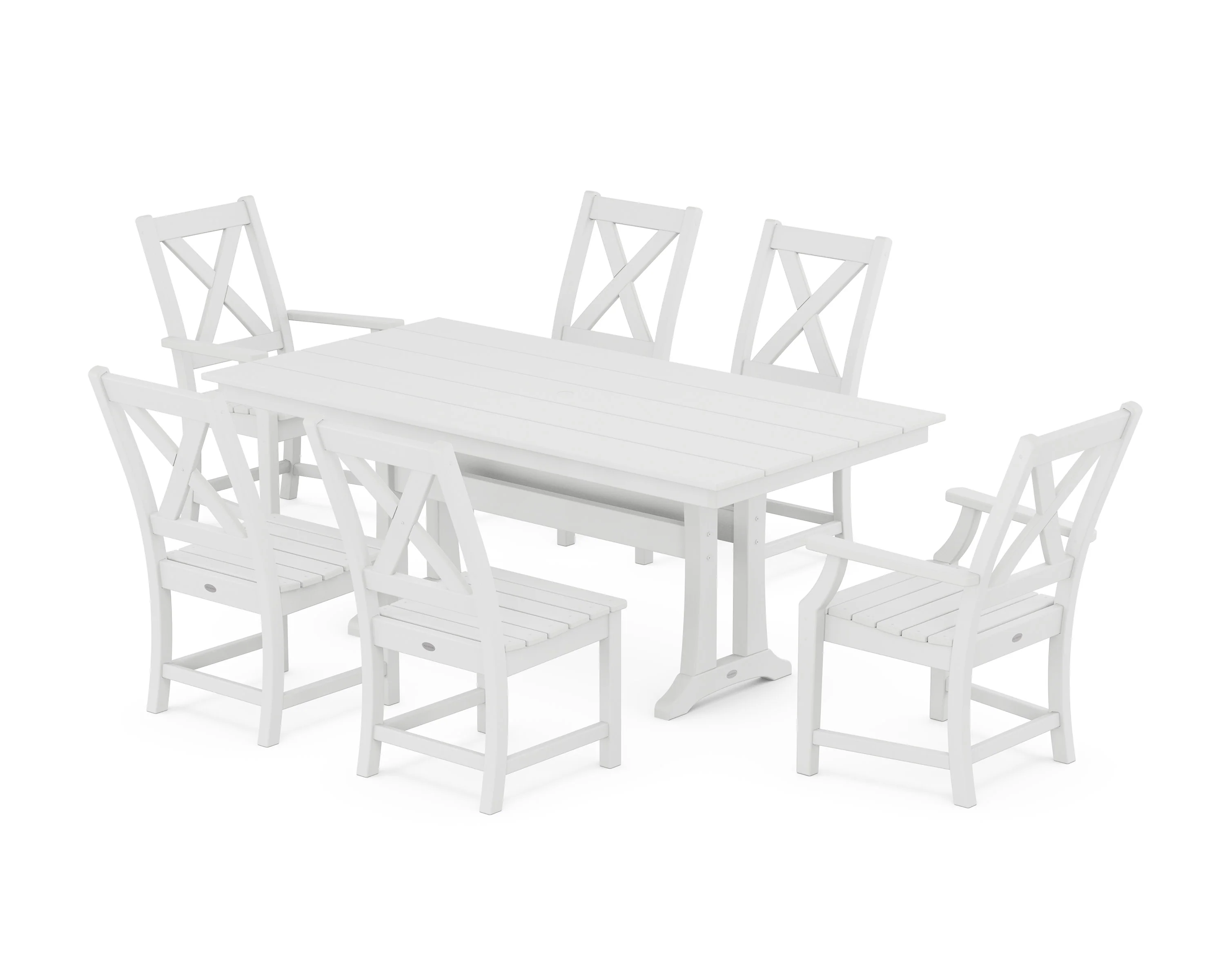 Braxton 7-Piece Farmhouse Dining Set With Trestle Legs - Image 11