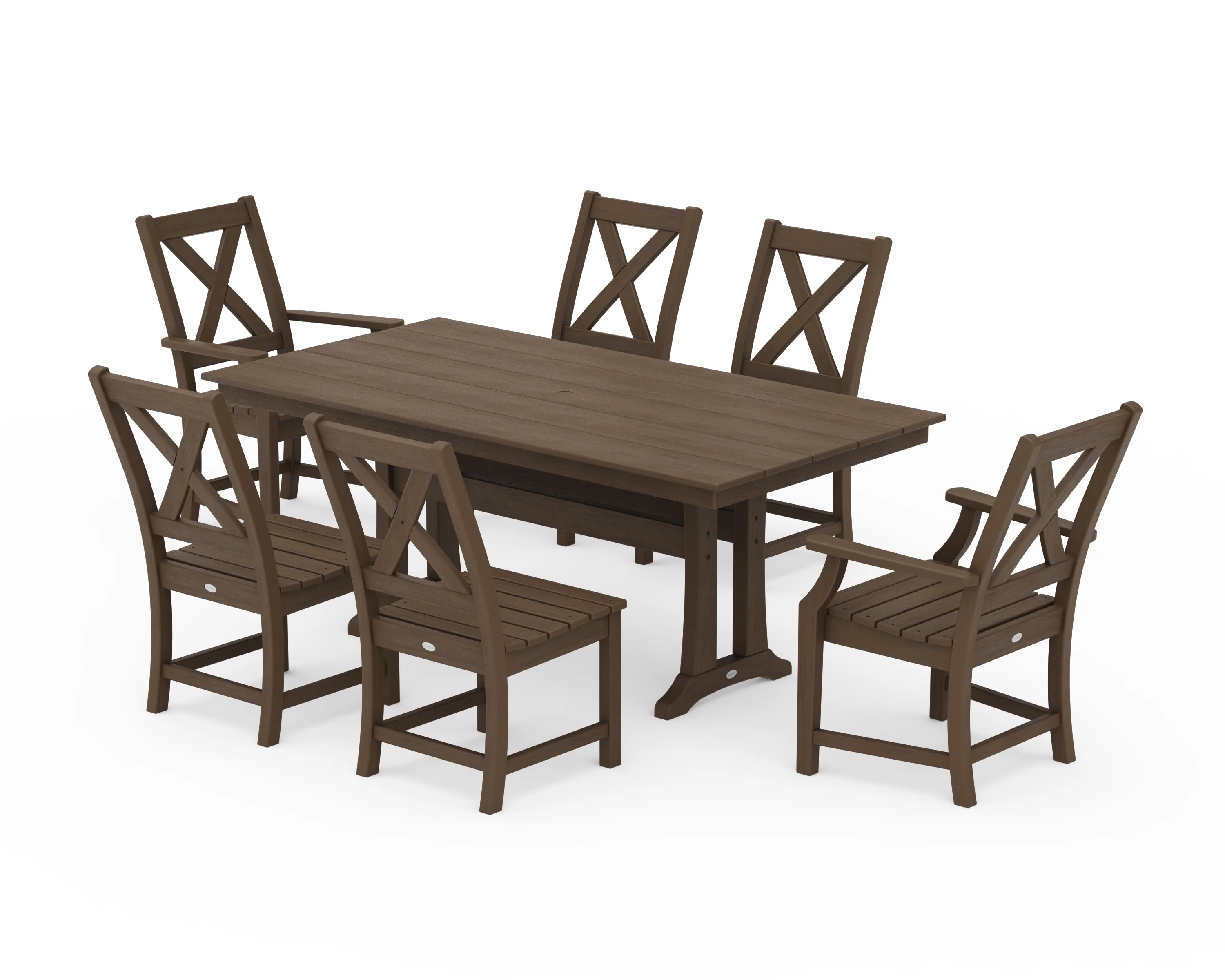 Braxton 7-Piece Farmhouse Dining Set With Trestle Legs - Image 13