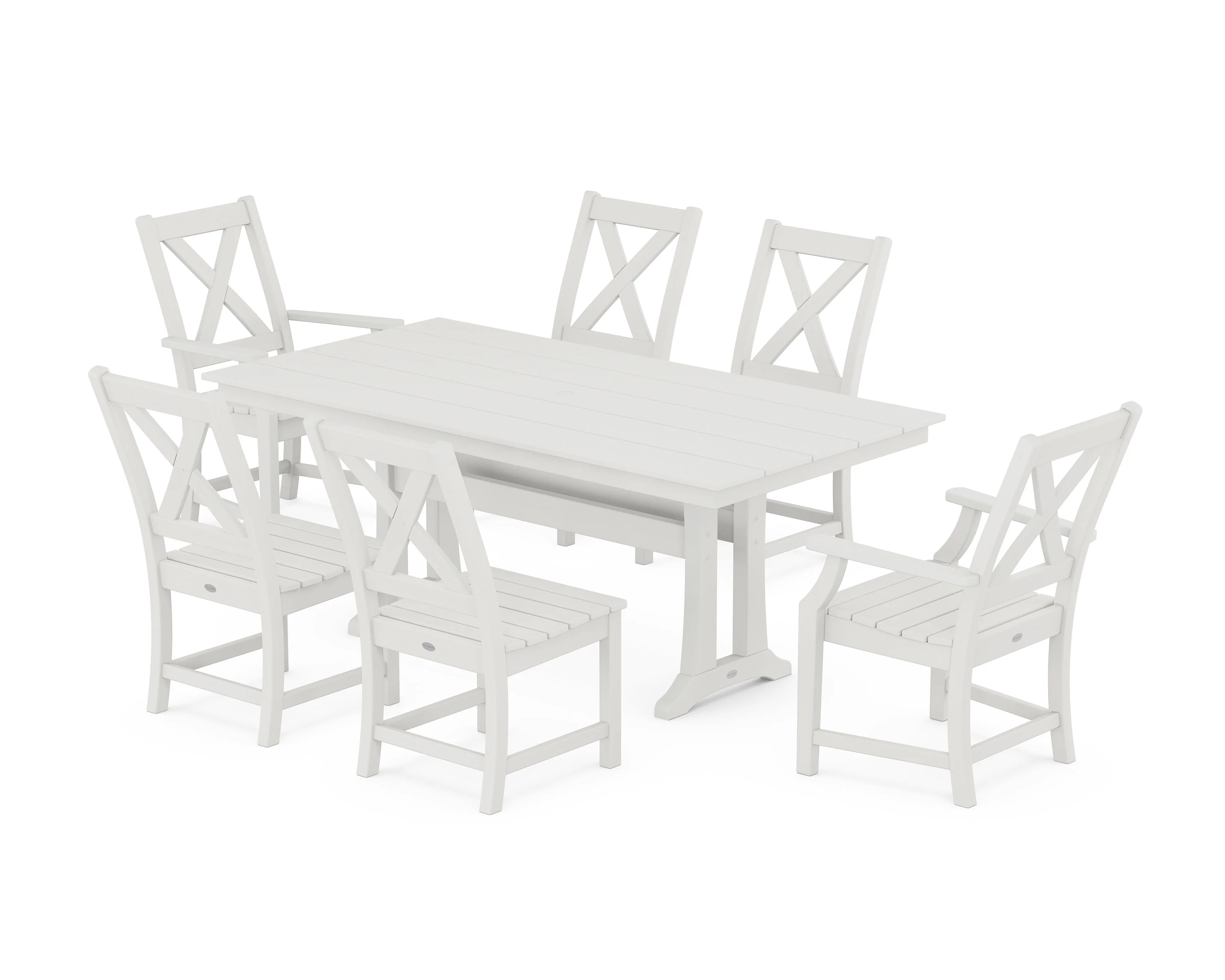 Braxton 7-Piece Farmhouse Dining Set With Trestle Legs - Image 7