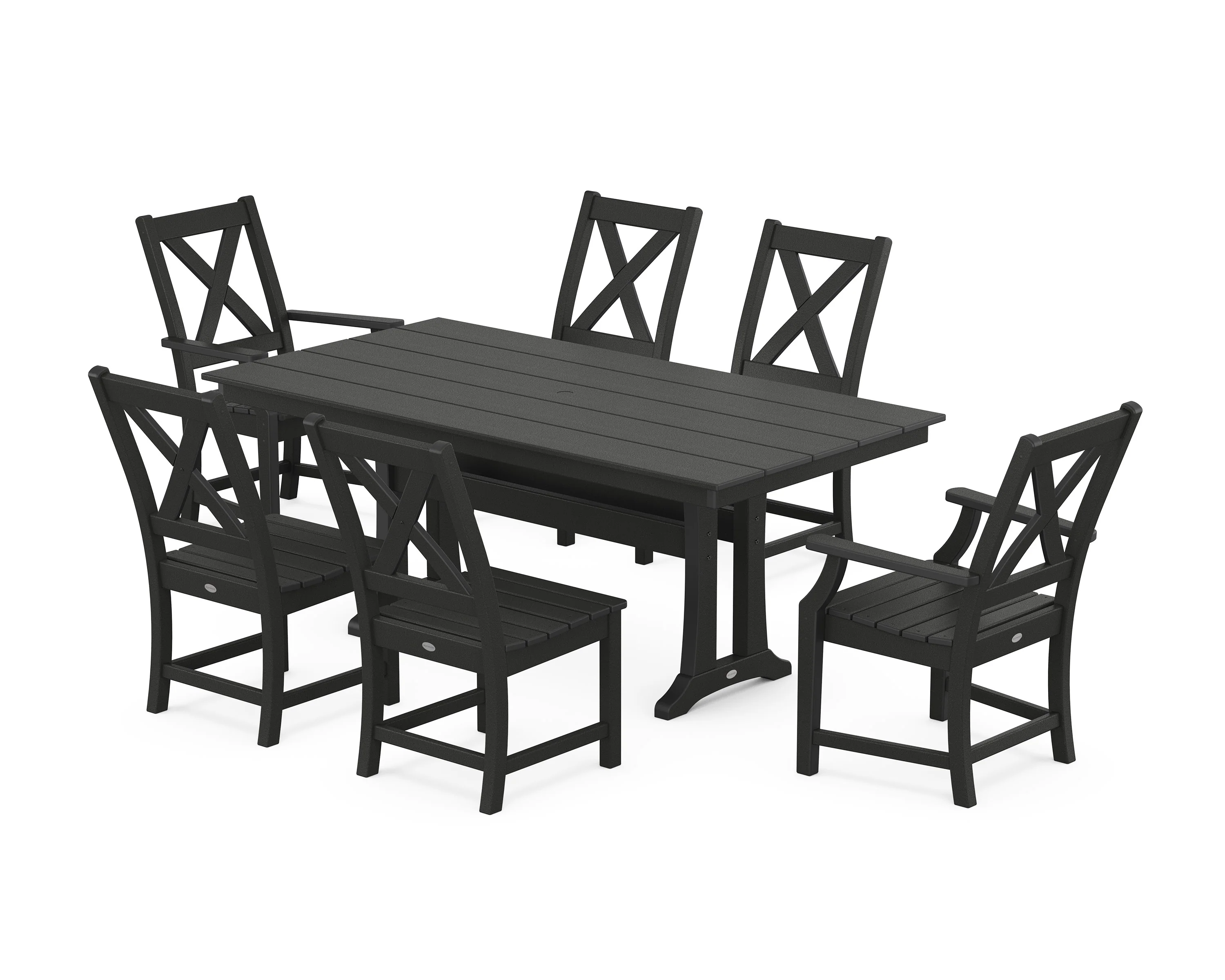 Braxton 7-Piece Farmhouse Dining Set With Trestle Legs - Image 8