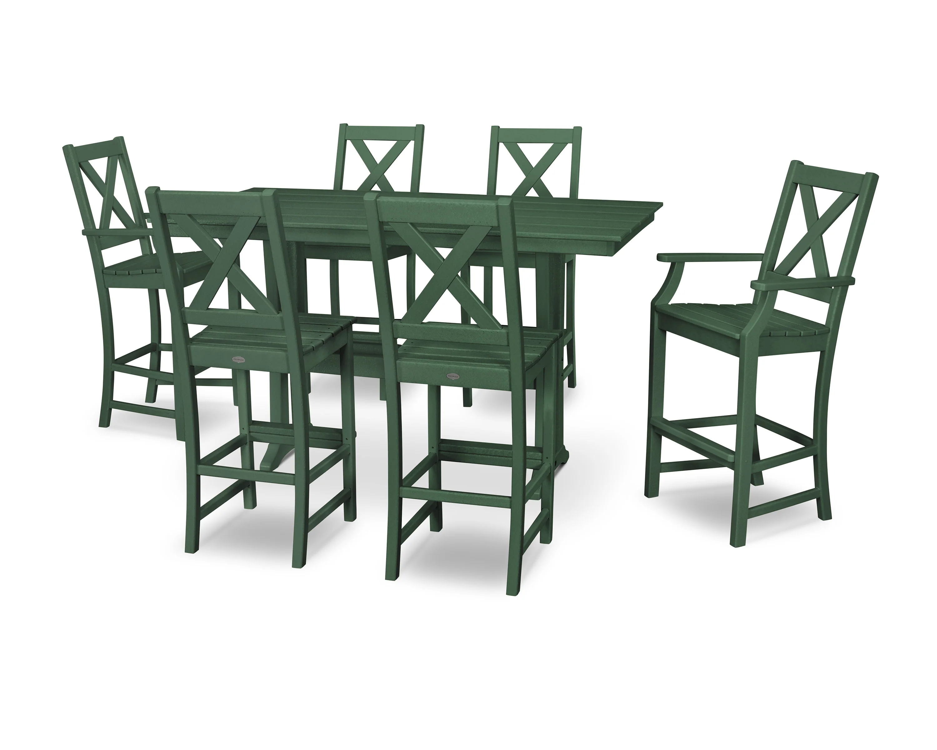 Braxton 7-Piece Farmhouse Trestle Bar Set - Image 10