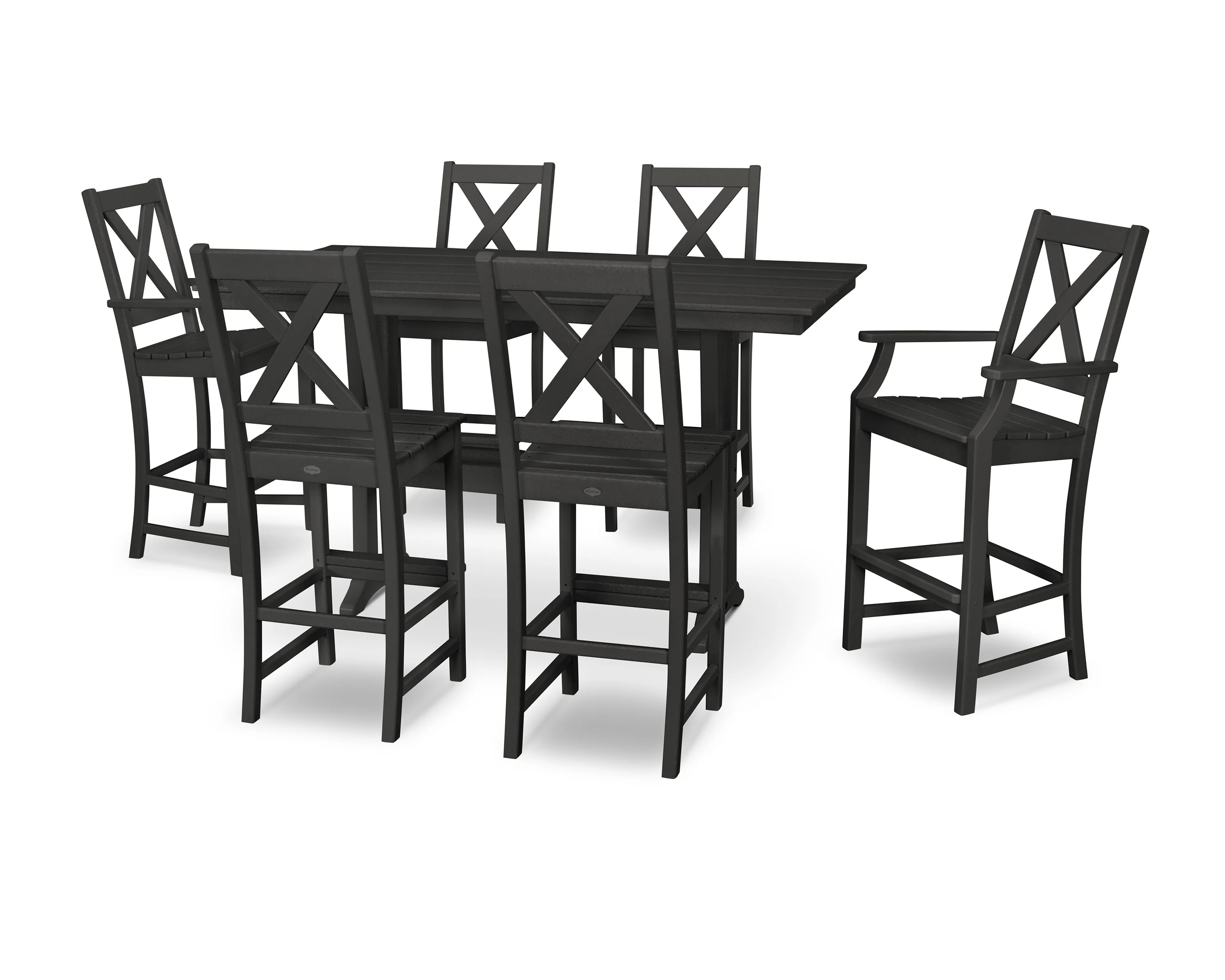 Braxton 7-Piece Farmhouse Trestle Bar Set - Image 12