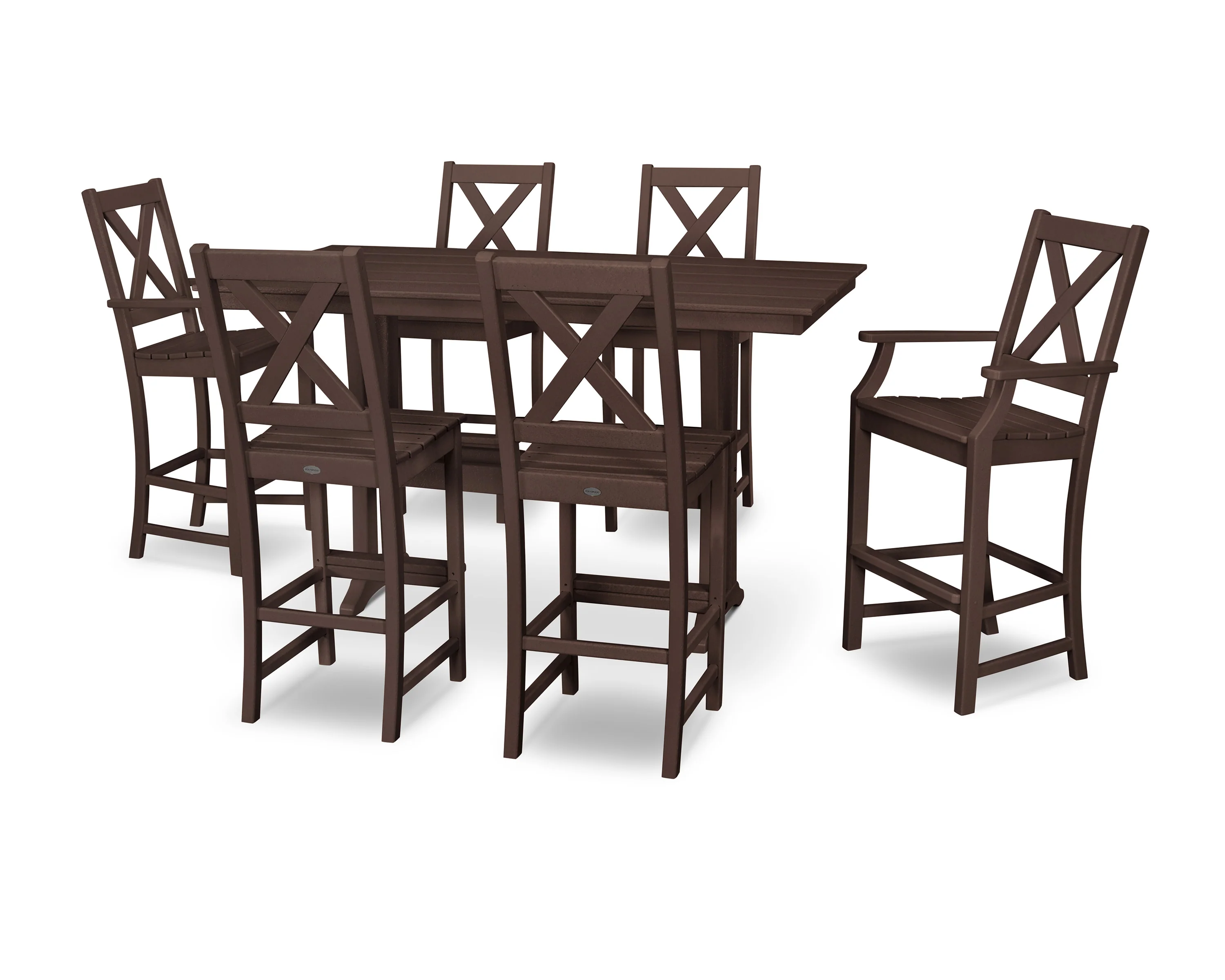 Braxton 7-Piece Farmhouse Trestle Bar Set - Image 13