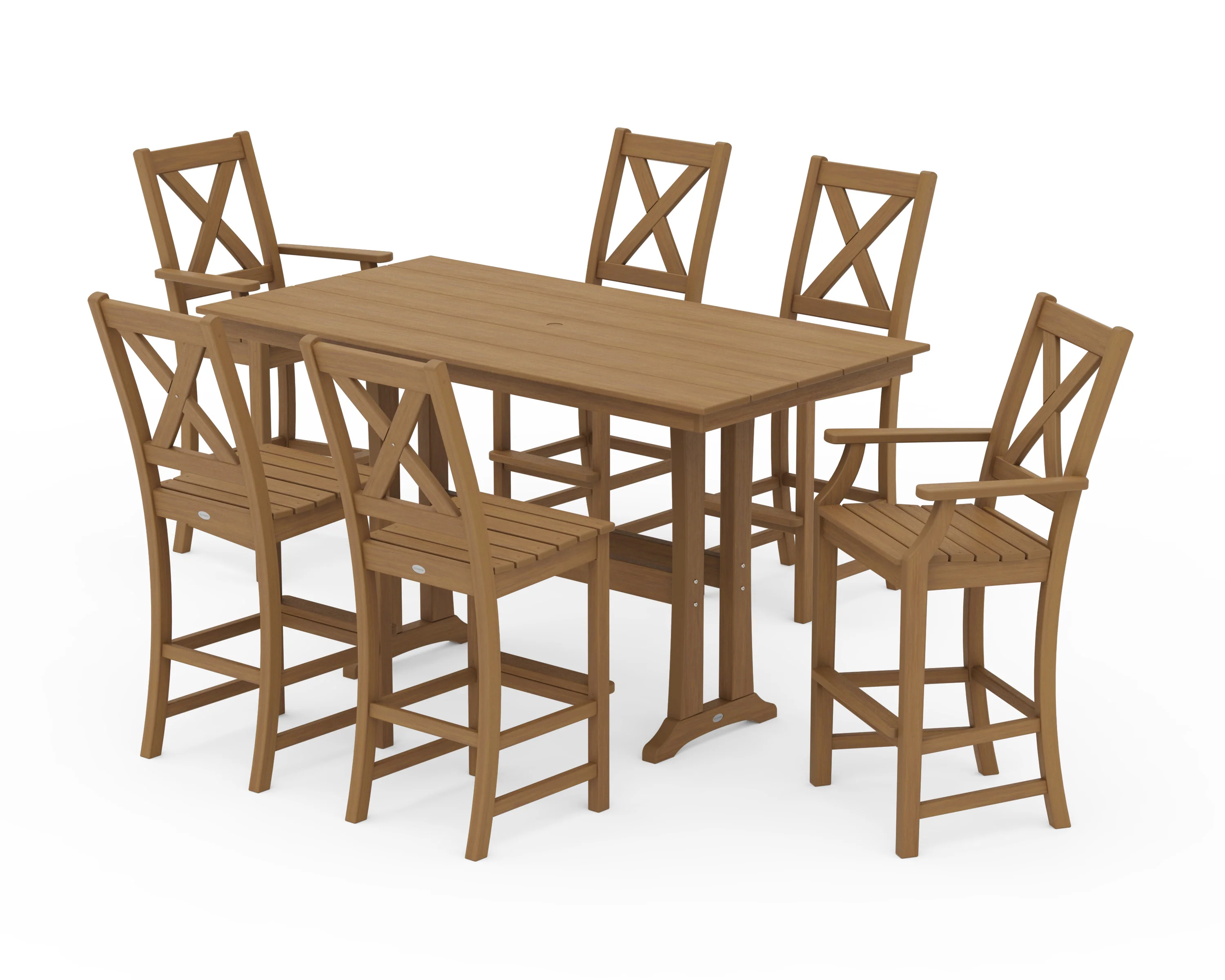 Braxton 7-Piece Farmhouse Trestle Bar Set - Image 14