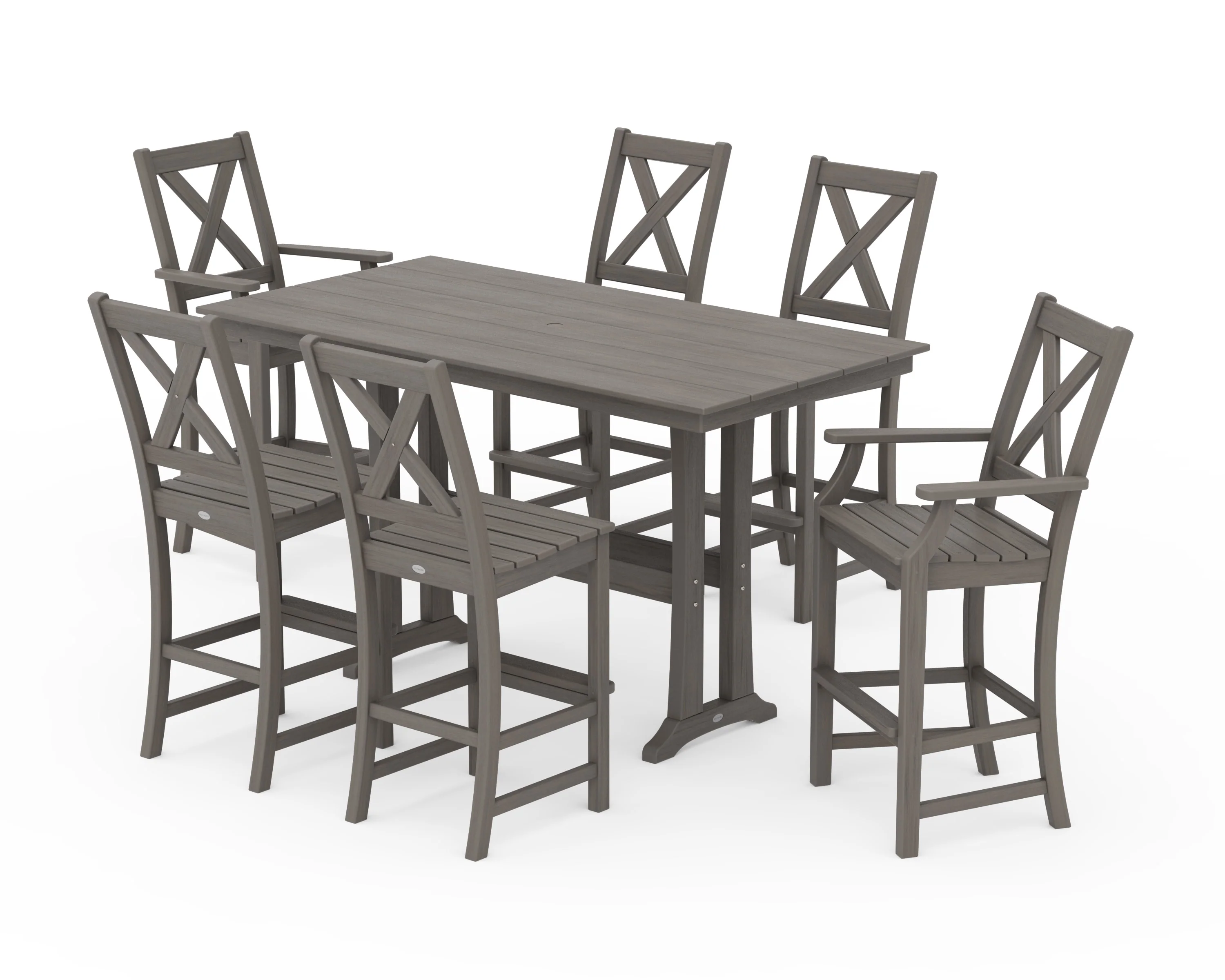 Braxton 7-Piece Farmhouse Trestle Bar Set - Image 15