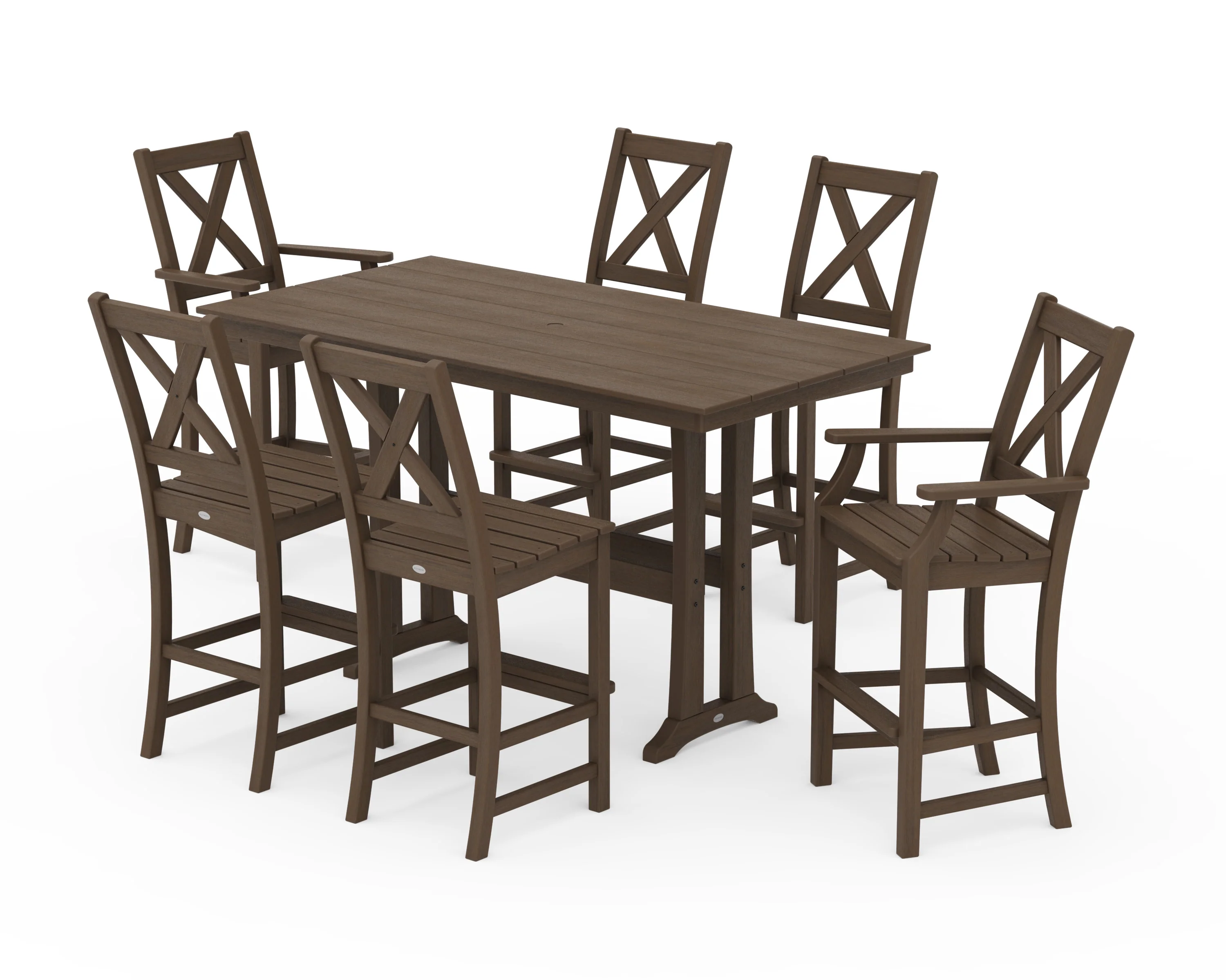 Braxton 7-Piece Farmhouse Trestle Bar Set - Image 16